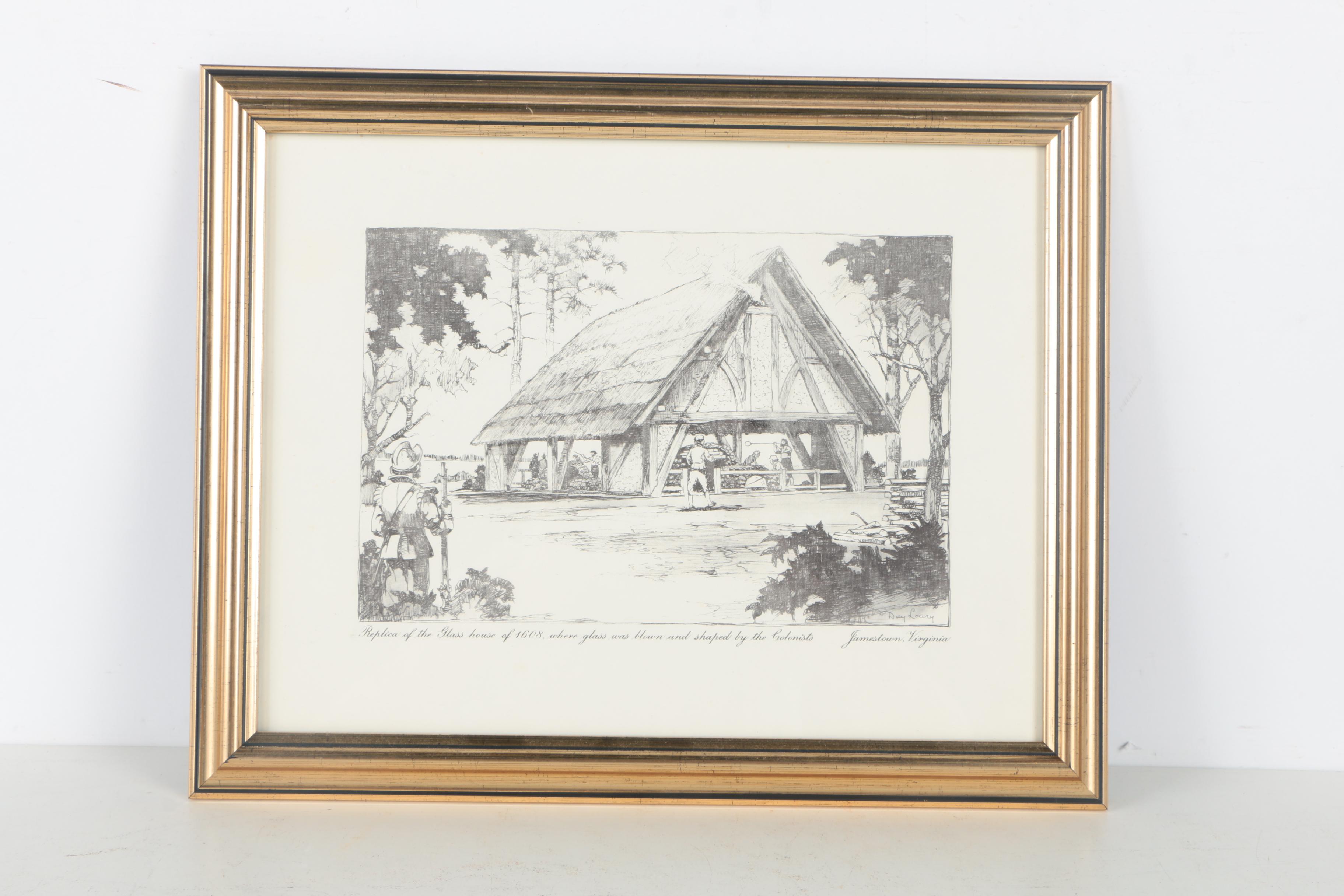 After Day Lowry Black and White Halftone Prints of Scenes From Jamestown, Virginia