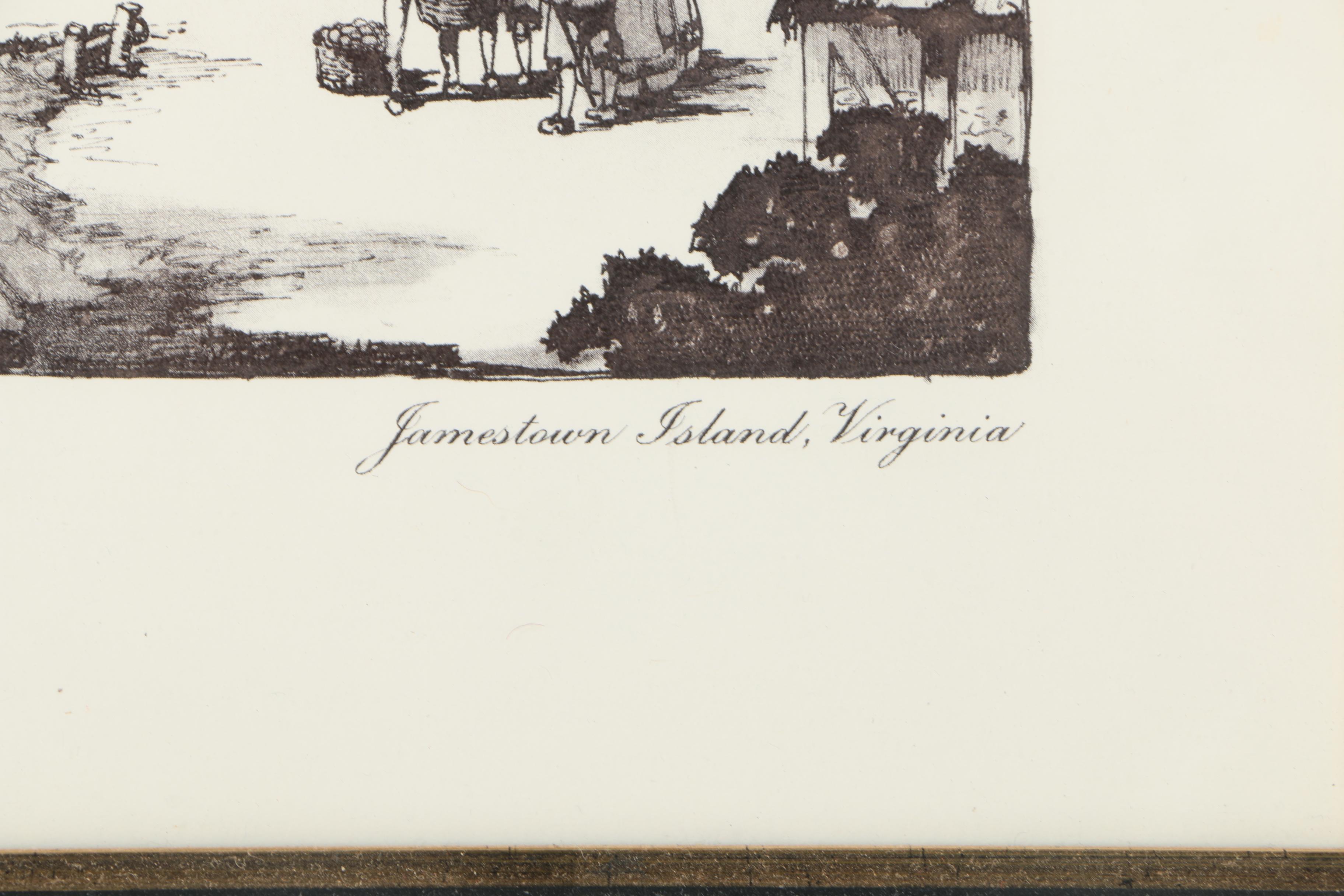 After Day Lowry Black and White Halftone Prints of Scenes From Jamestown, Virginia