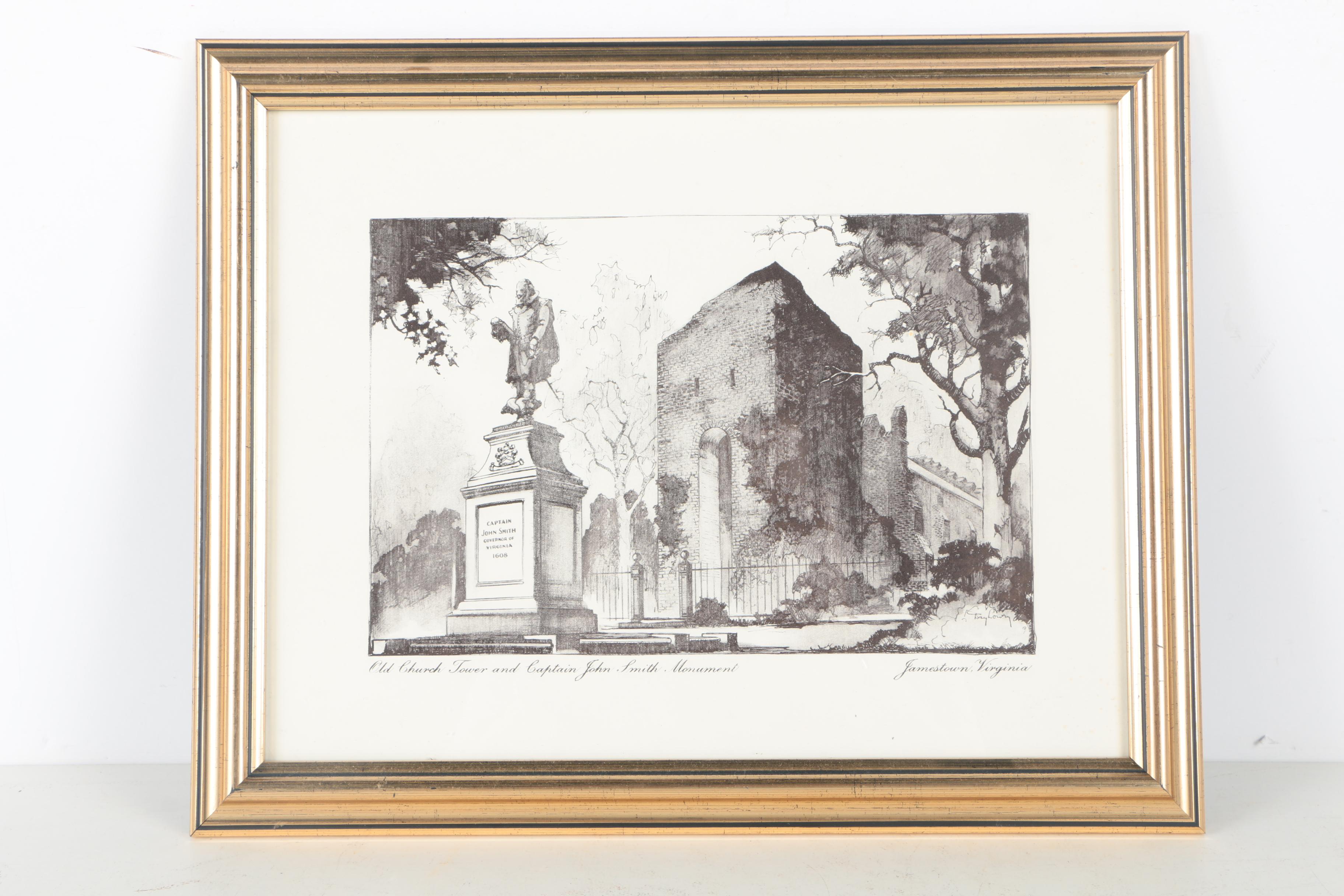 After Day Lowry Black and White Halftone Prints of Scenes From Jamestown, Virginia