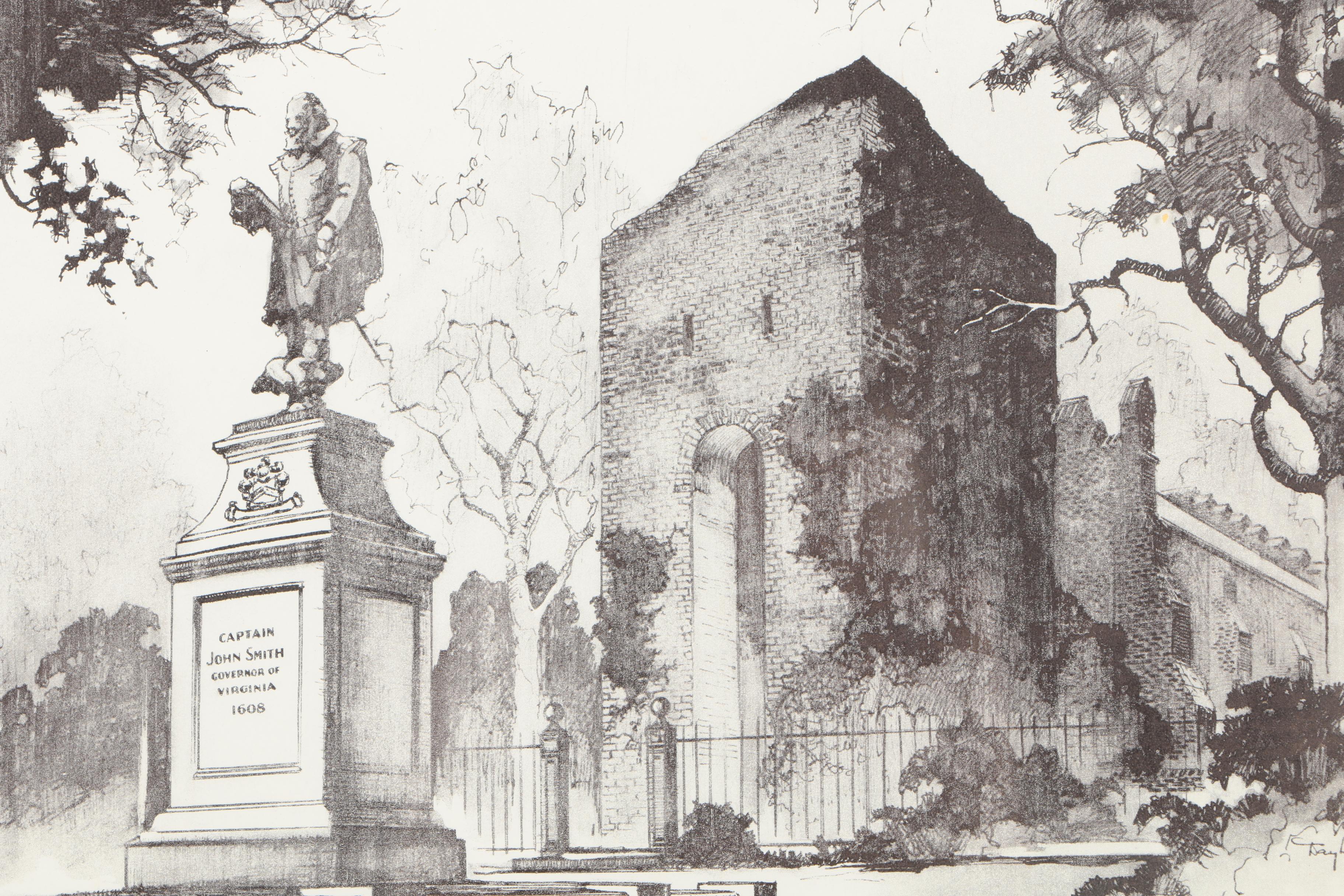 After Day Lowry Black and White Halftone Prints of Scenes From Jamestown, Virginia