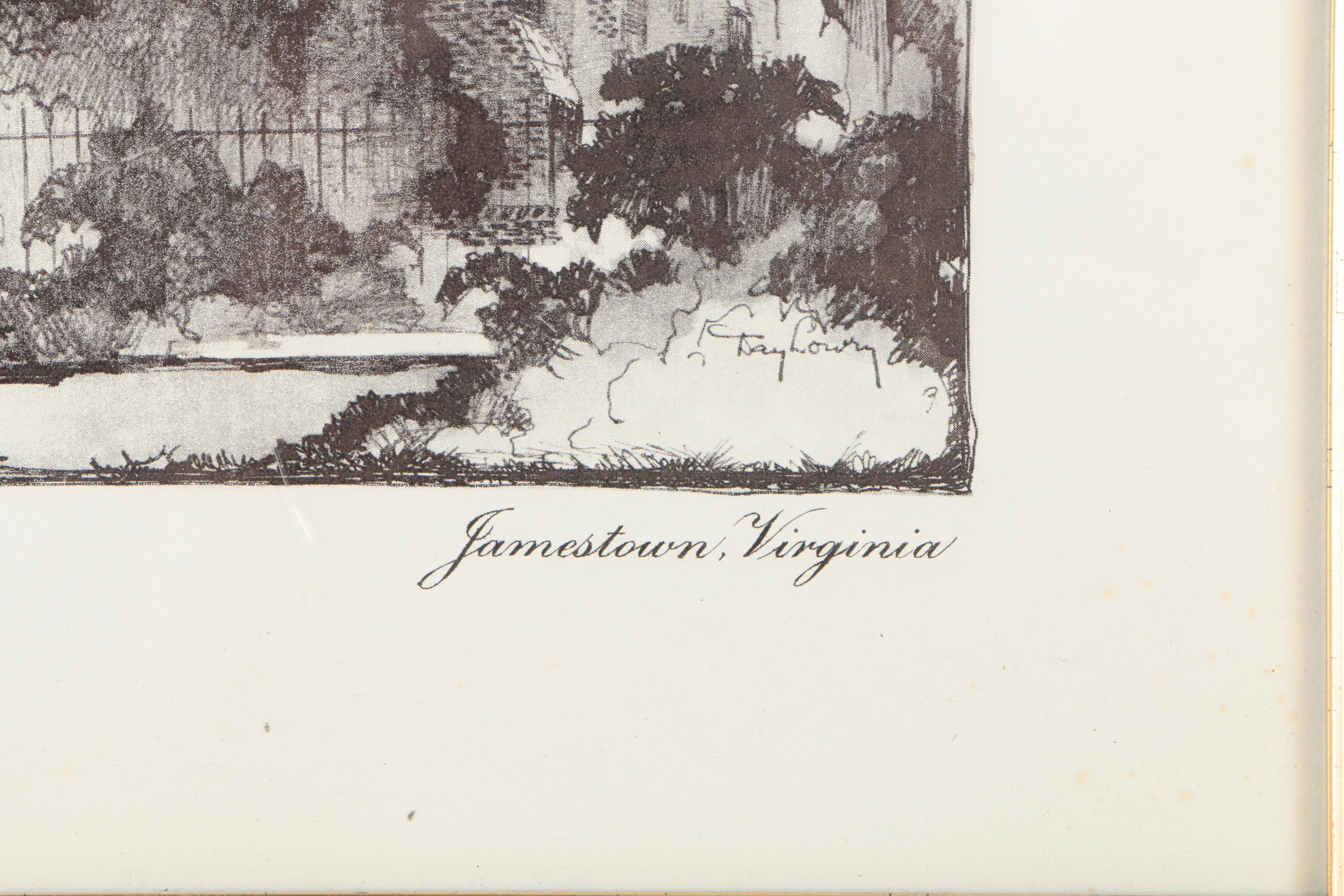 After Day Lowry Black and White Halftone Prints of Scenes From Jamestown, Virginia