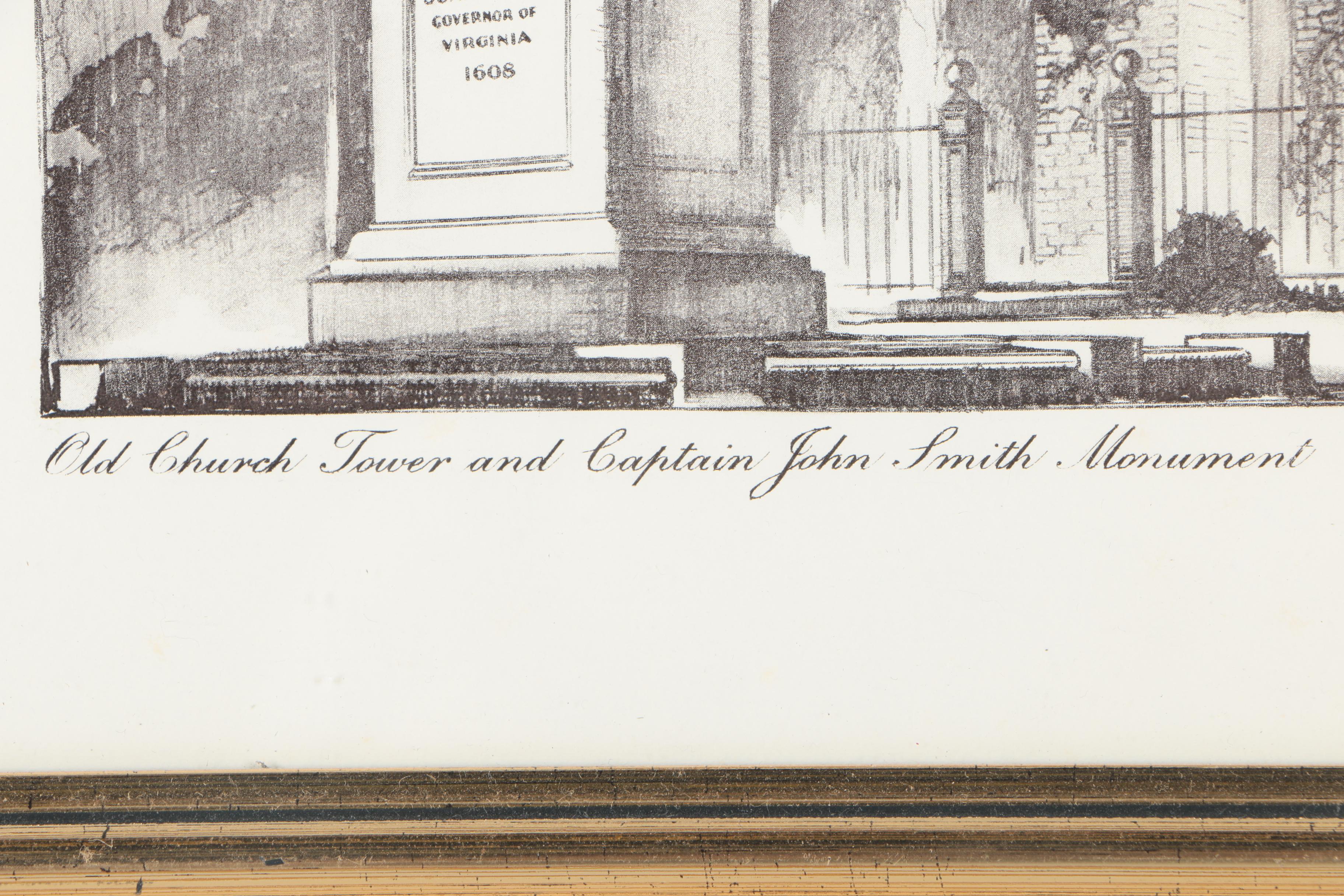 After Day Lowry Black and White Halftone Prints of Scenes From Jamestown, Virginia