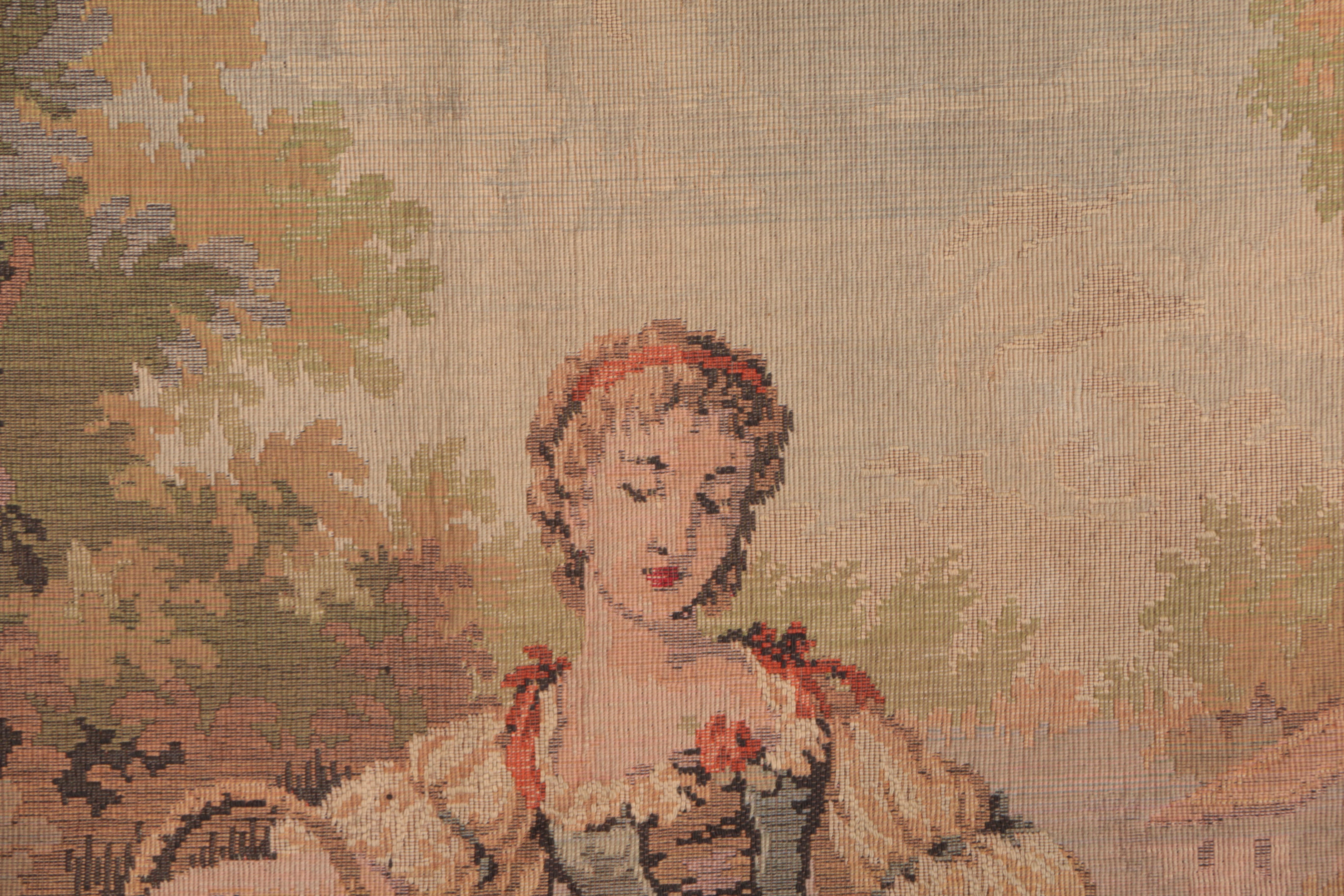 Wall Tapestry of a Rococo Fishing Scene