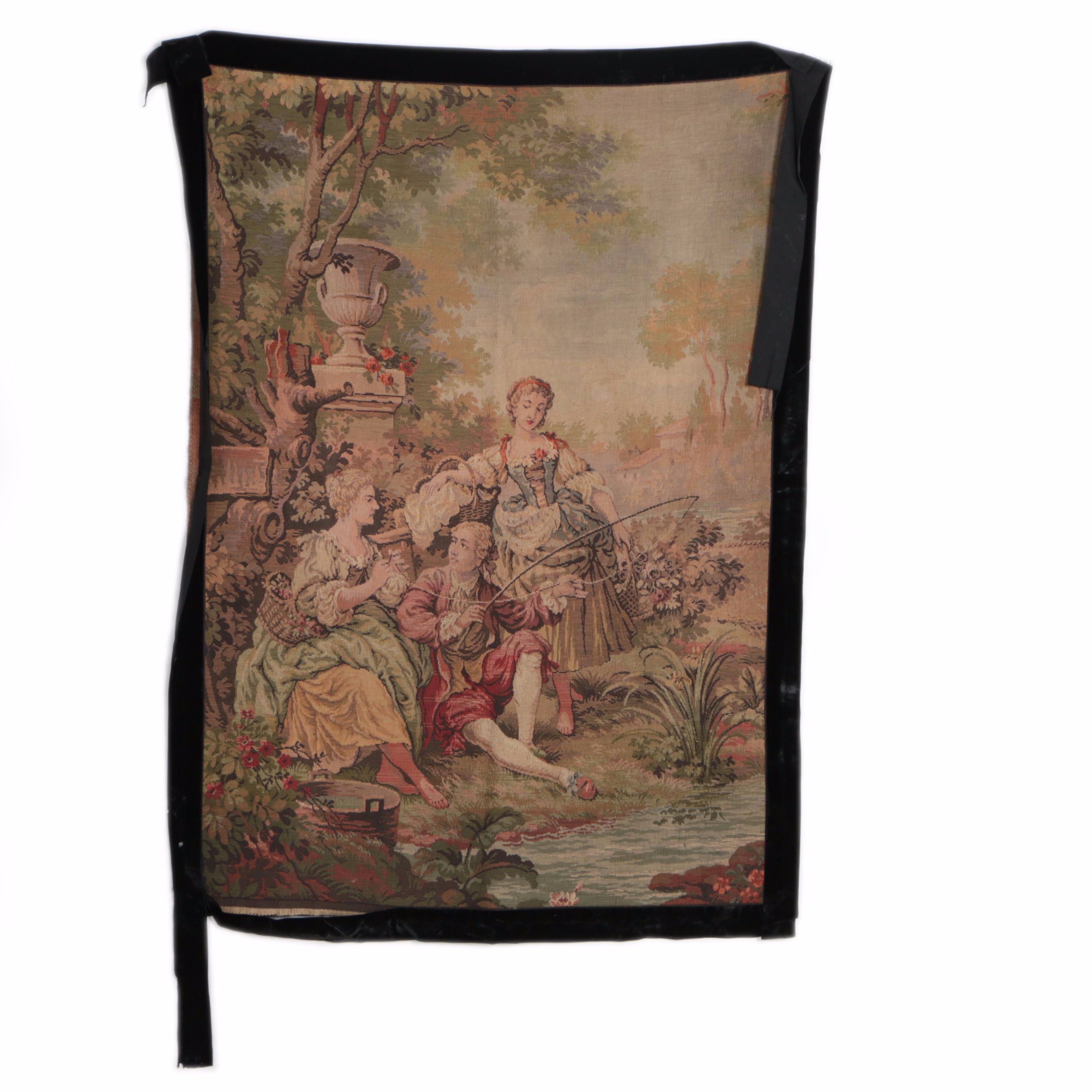 Wall Tapestry of a Rococo Fishing Scene