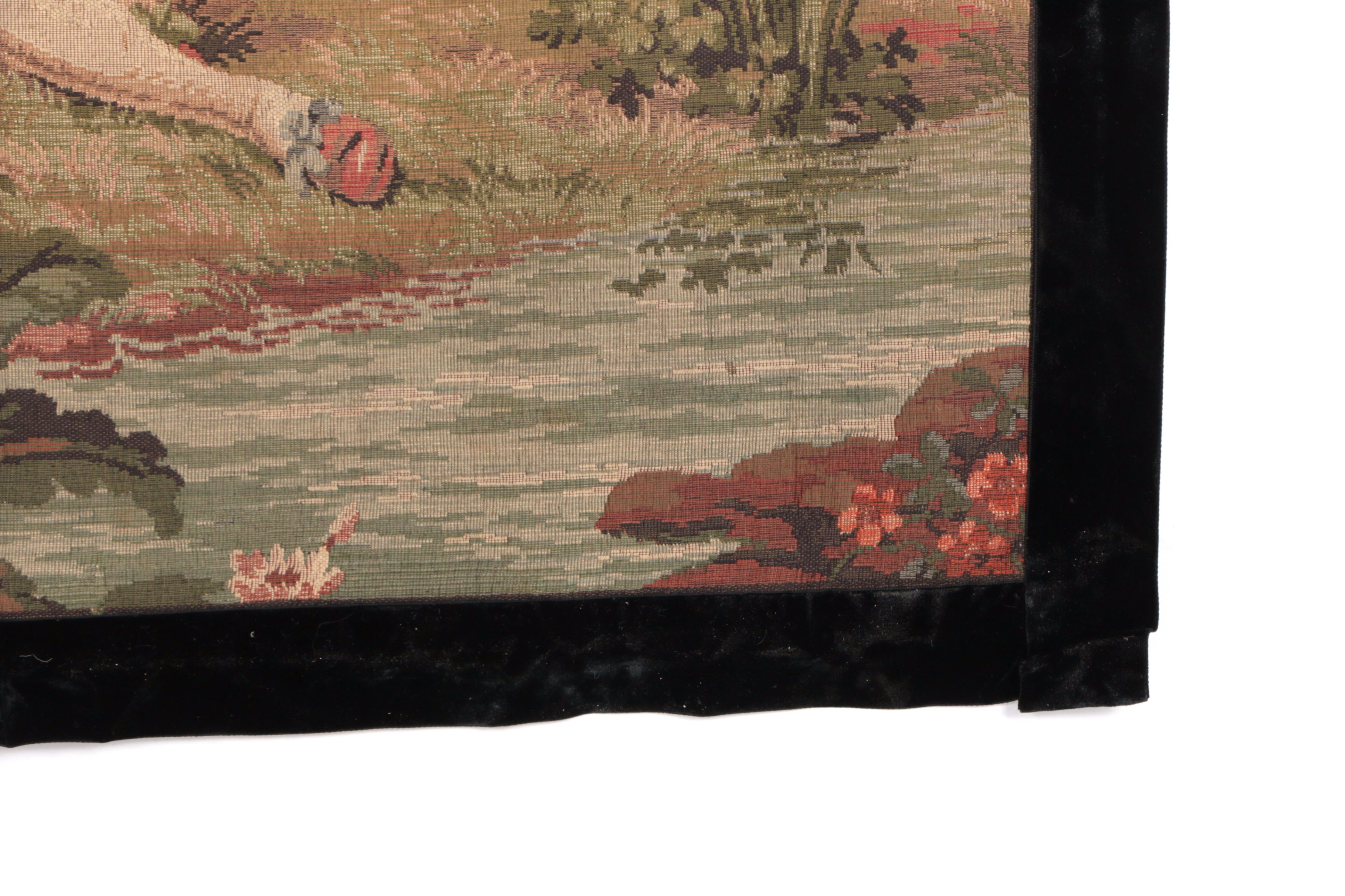 Wall Tapestry of a Rococo Fishing Scene