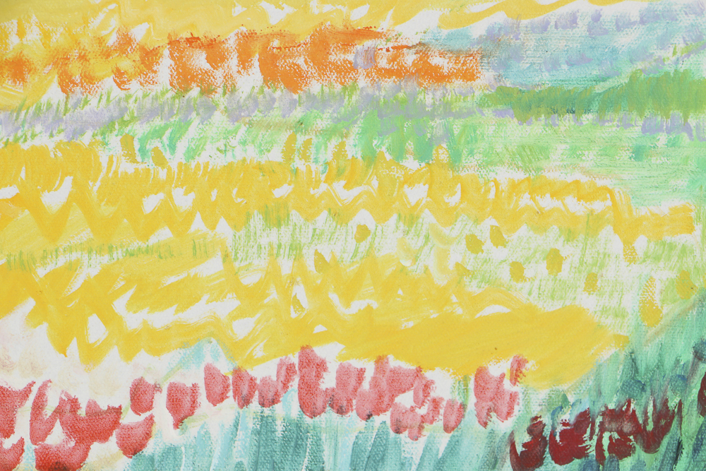 1977 Sweetser-Reed Oil Painting on Canvas "Keukenholf Gardens"