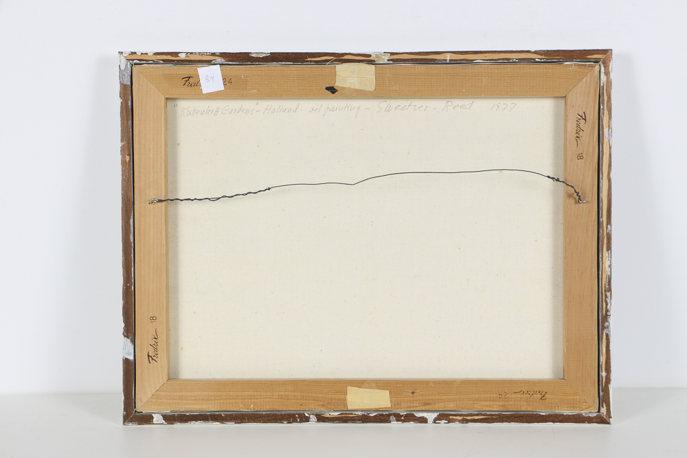 1977 Sweetser-Reed Oil Painting on Canvas "Keukenholf Gardens"