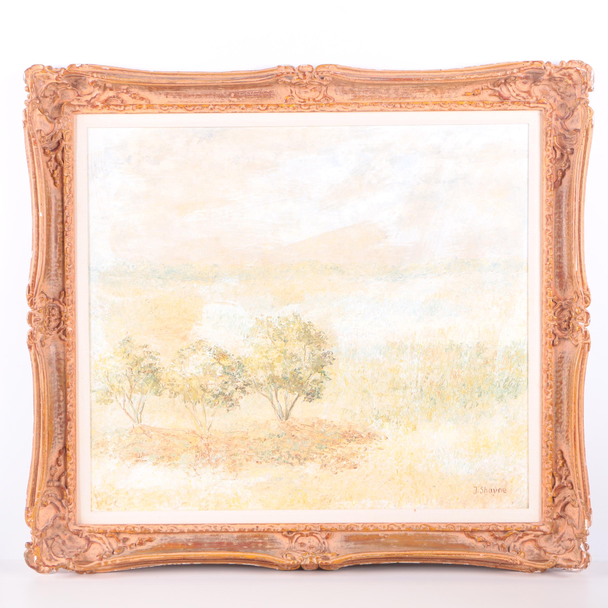 J. Shayne Acrylic Painting on Canvas Impressionist Landscape