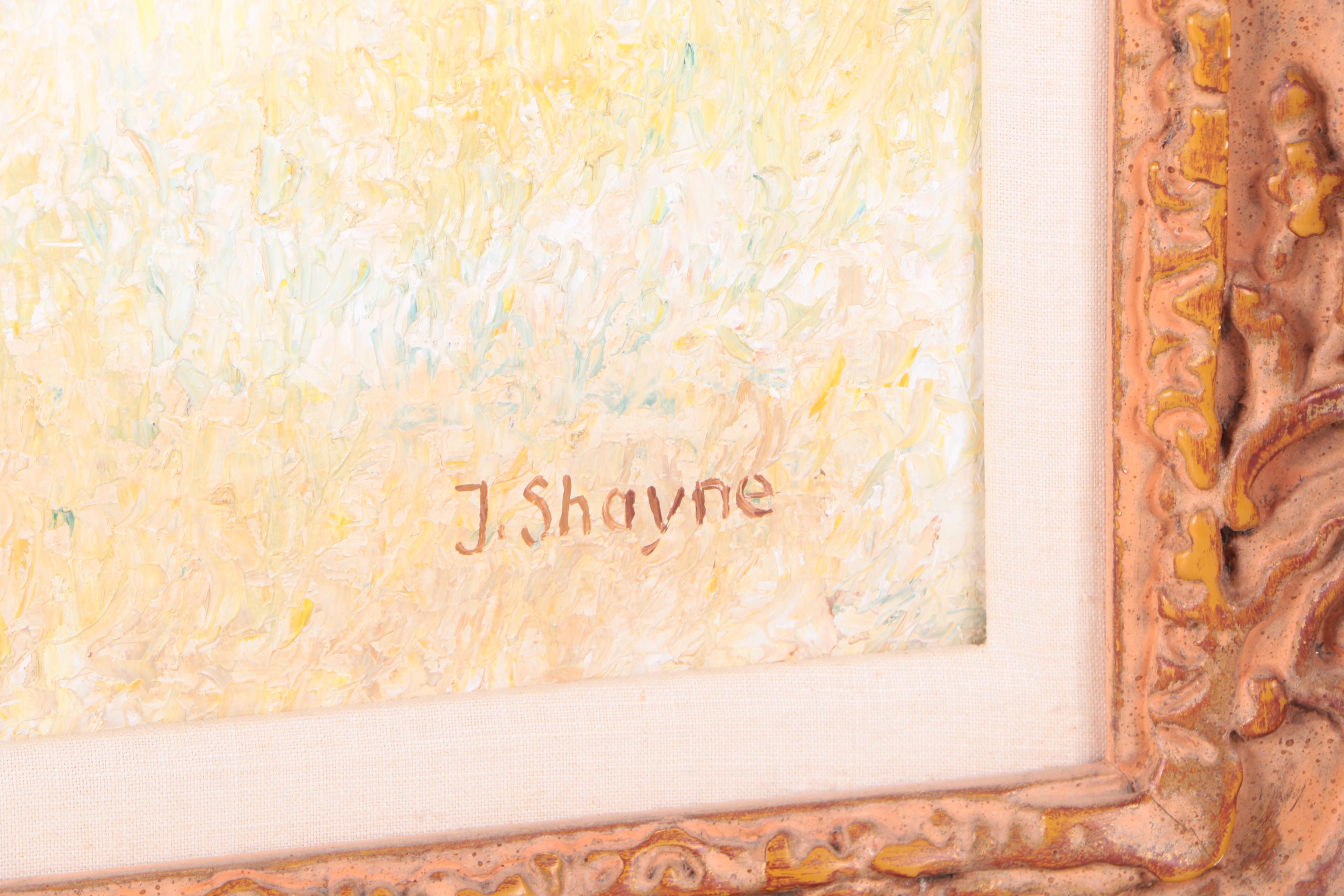 J. Shayne Acrylic Painting on Canvas Impressionist Landscape