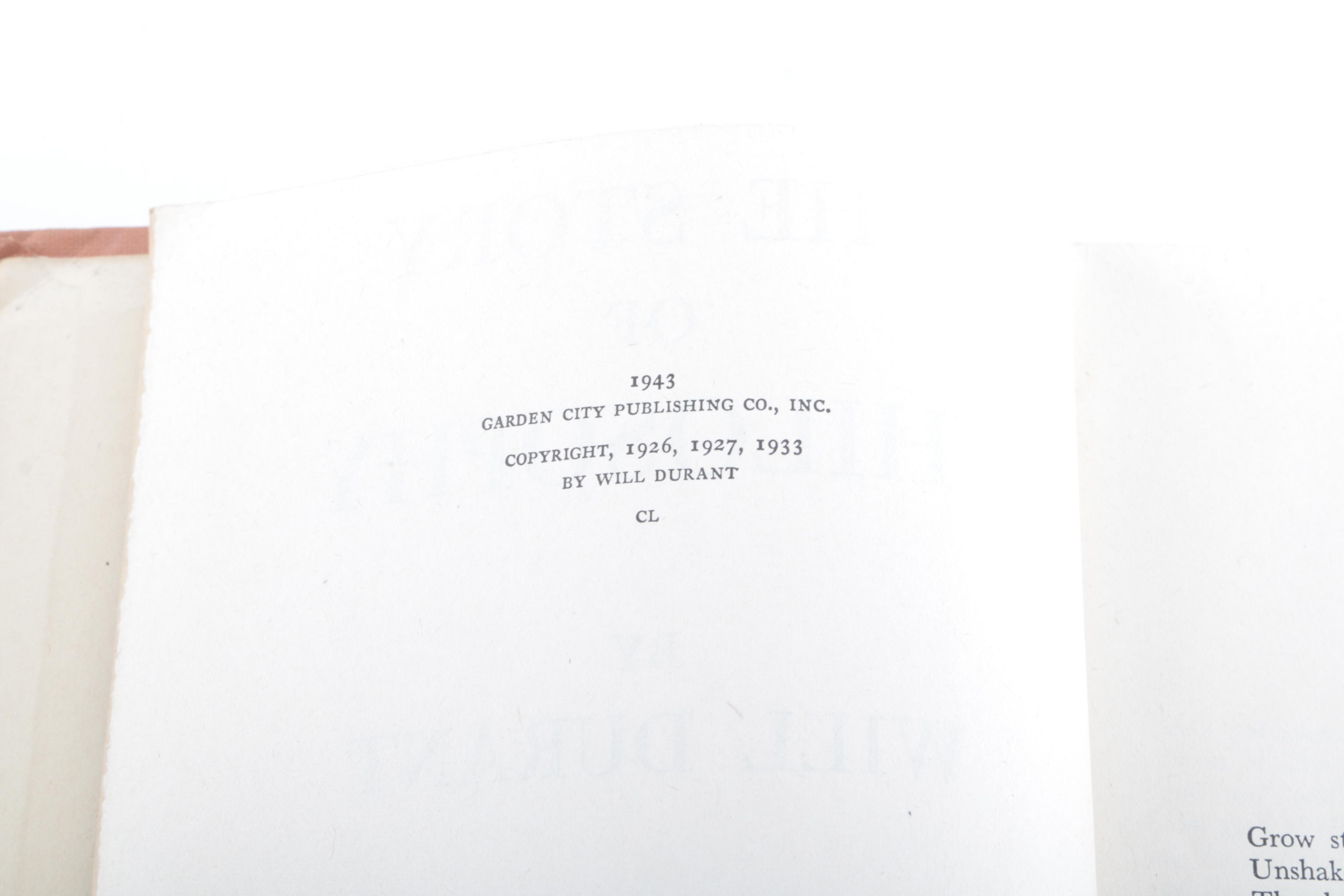 1943 "The Story of Philosophy" by Will Durant