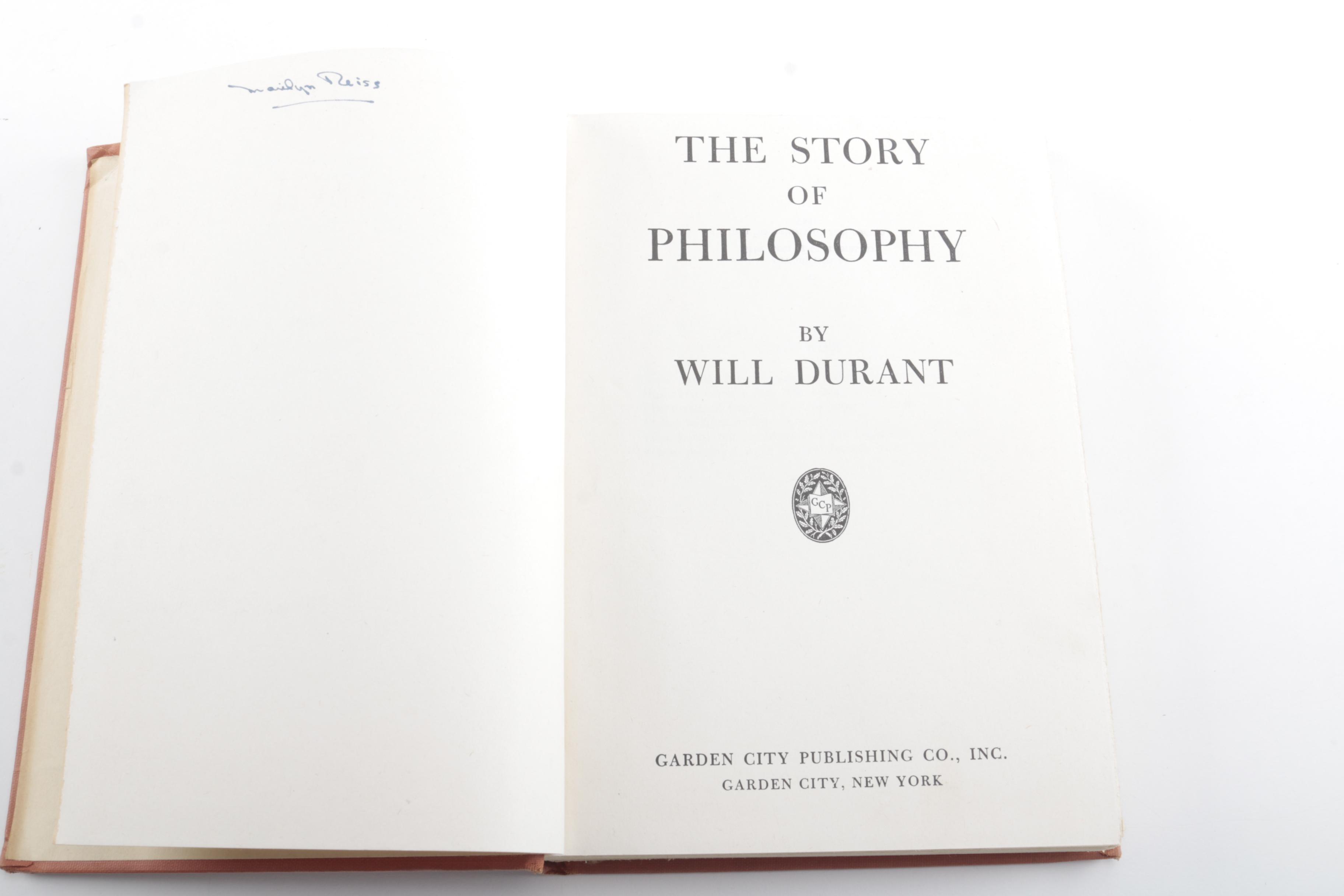 1943 "The Story of Philosophy" by Will Durant