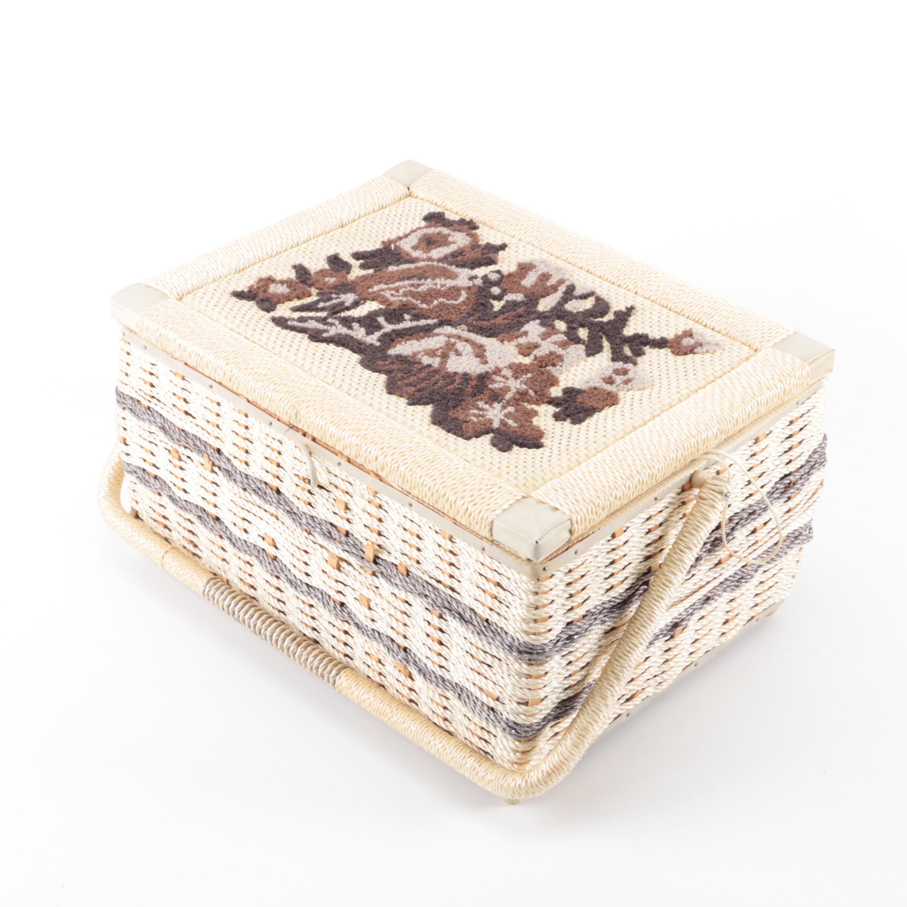 Vintage Woven Sewing Box