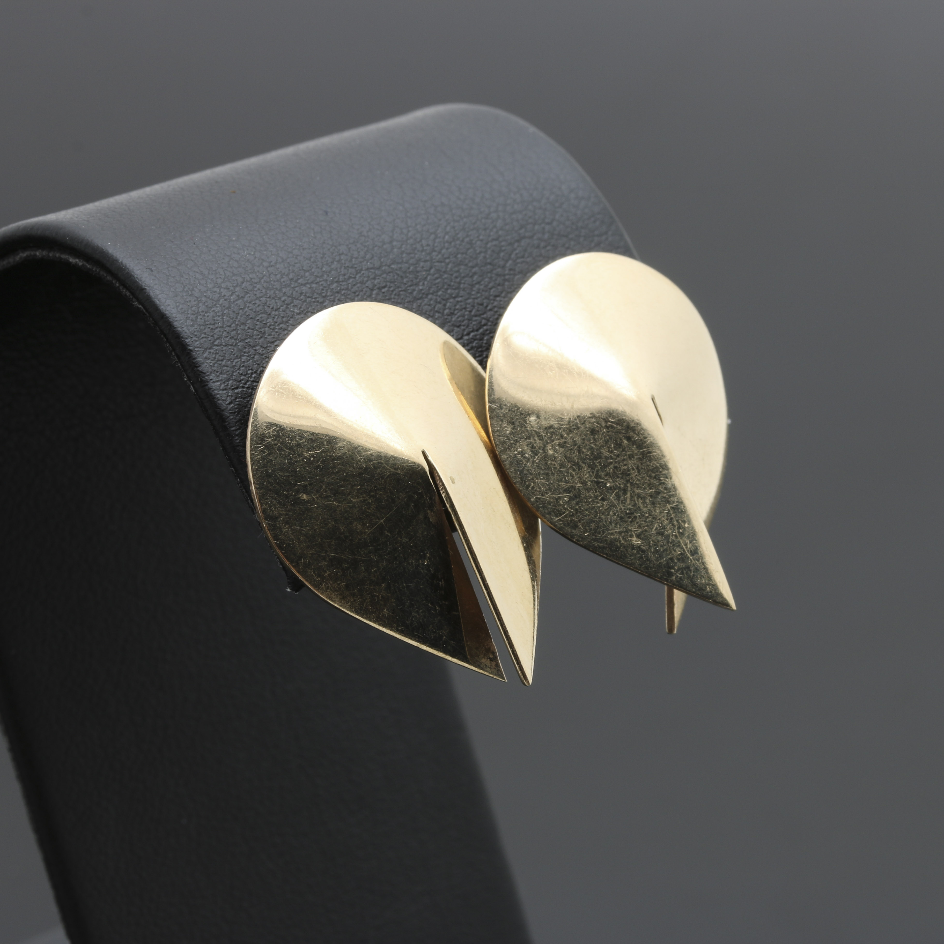 Hans Appenzeller 14K Yellow Gold Abstract Earrings