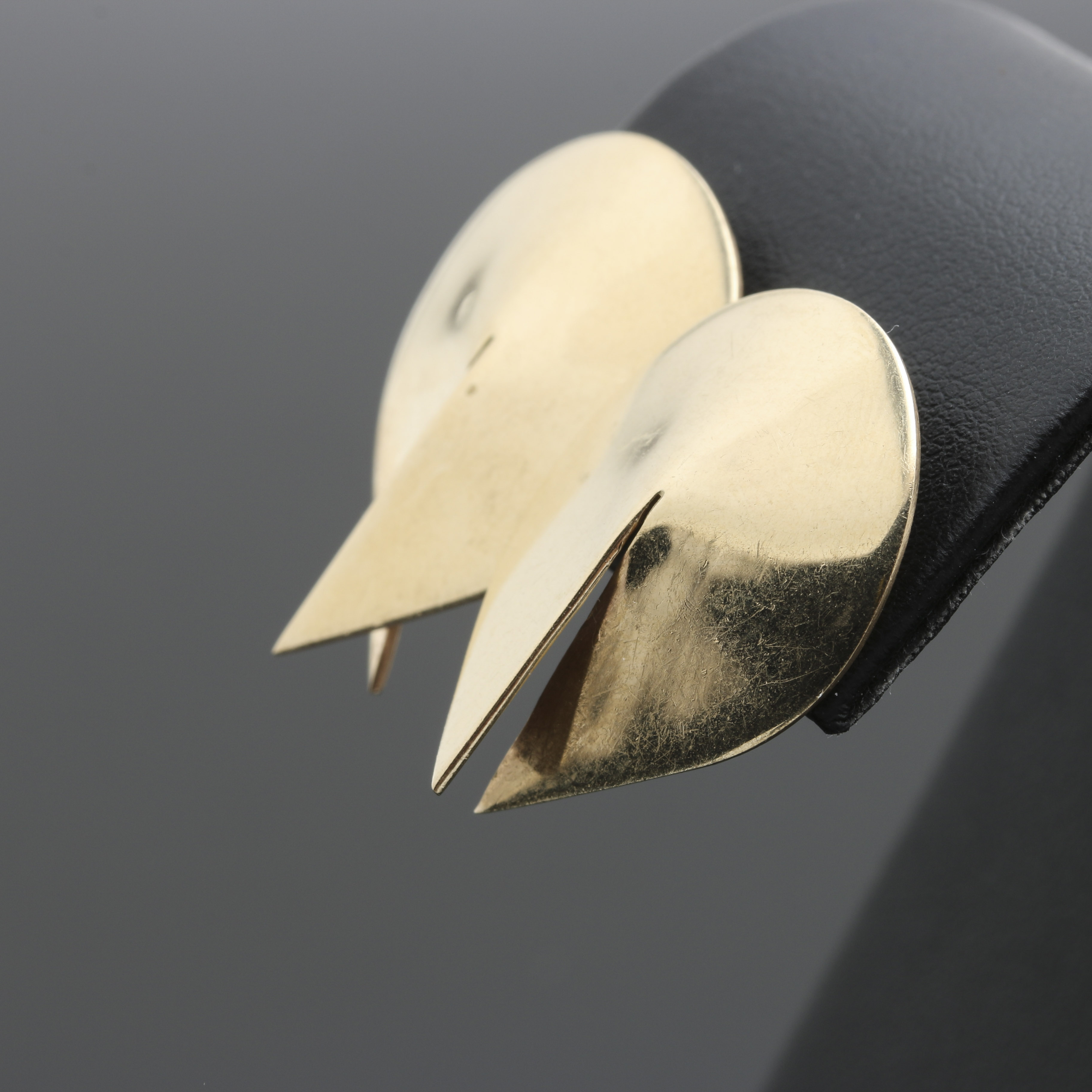 Hans Appenzeller 14K Yellow Gold Abstract Earrings