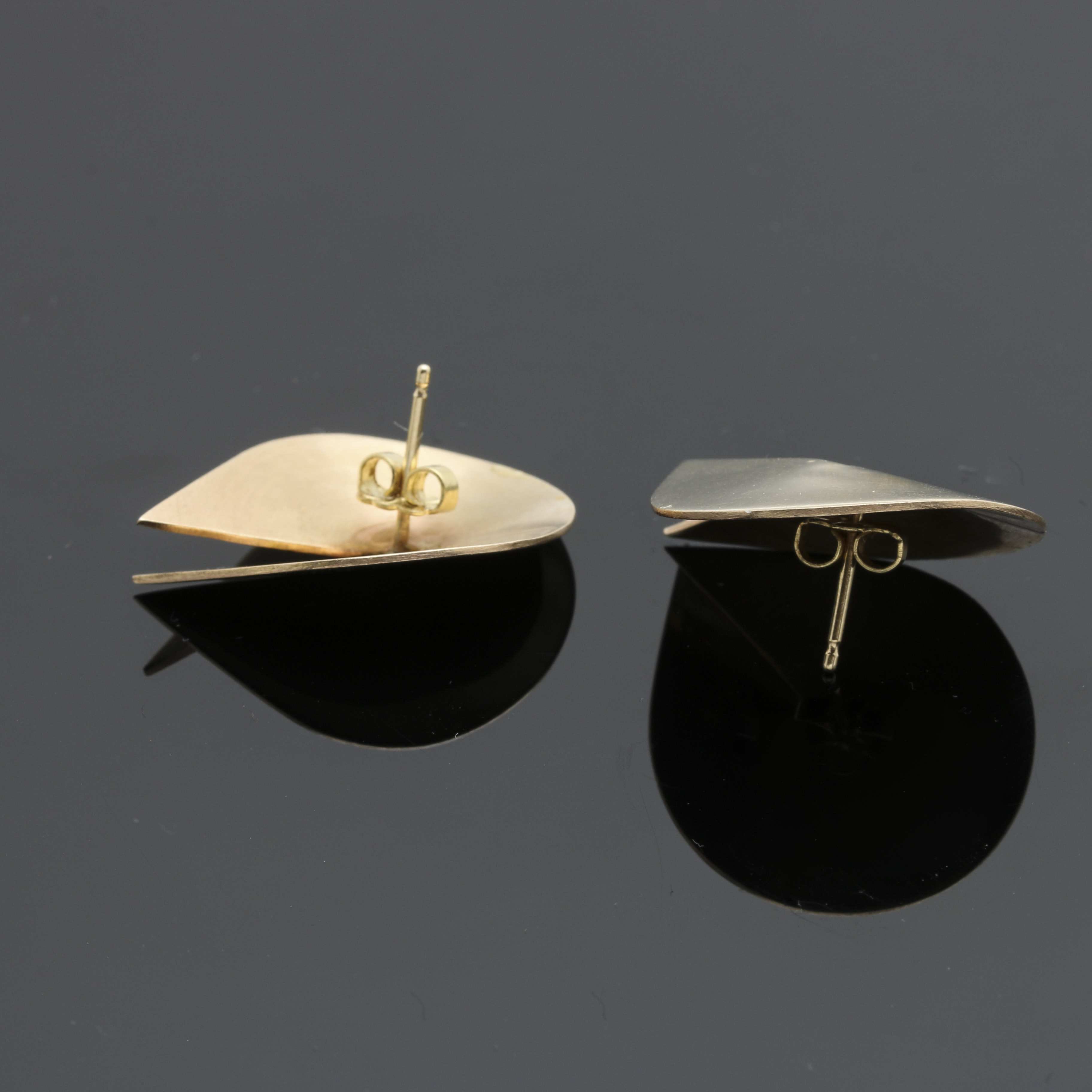 Hans Appenzeller 14K Yellow Gold Abstract Earrings