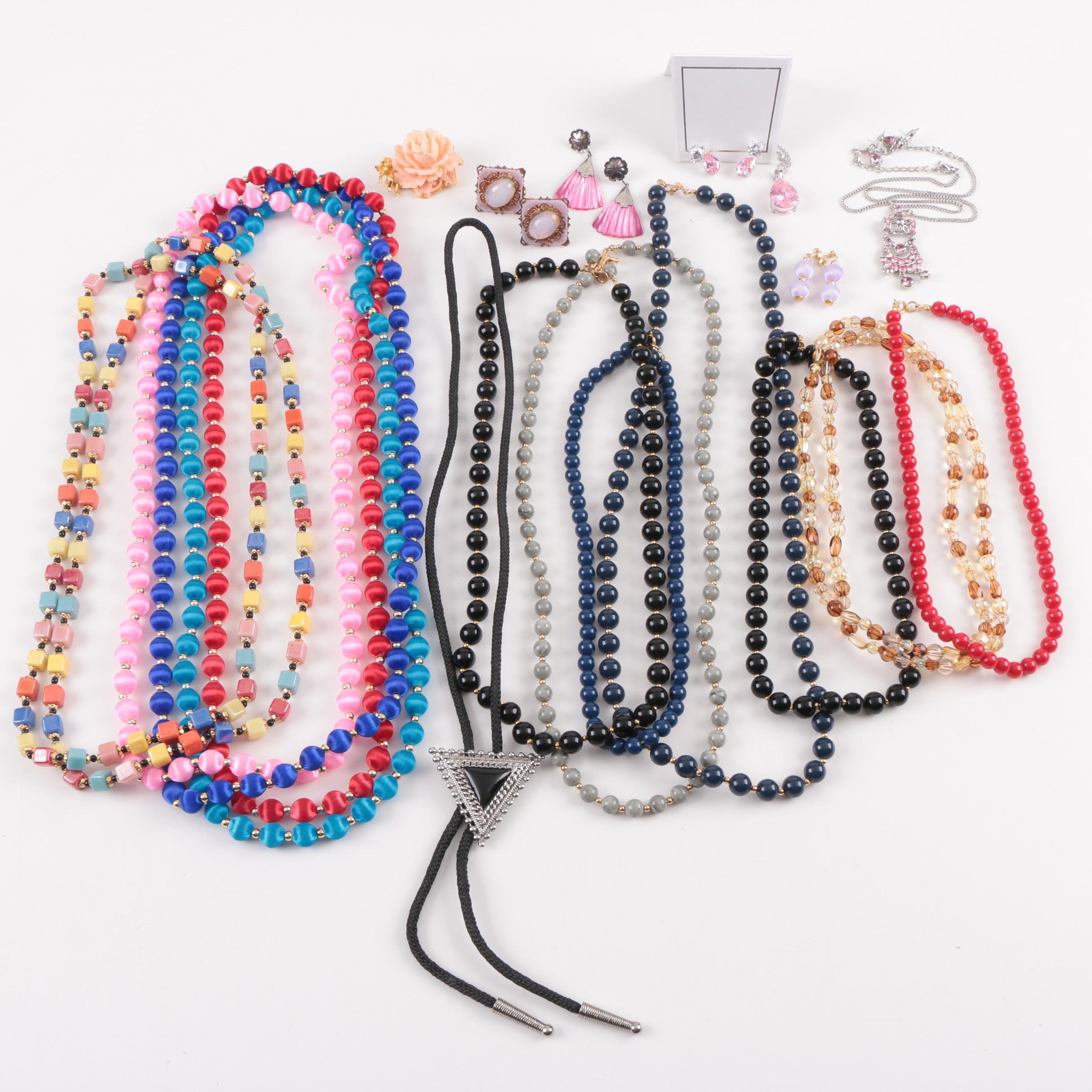 Assorted Costume Jewelry Including Beaded Necklaces