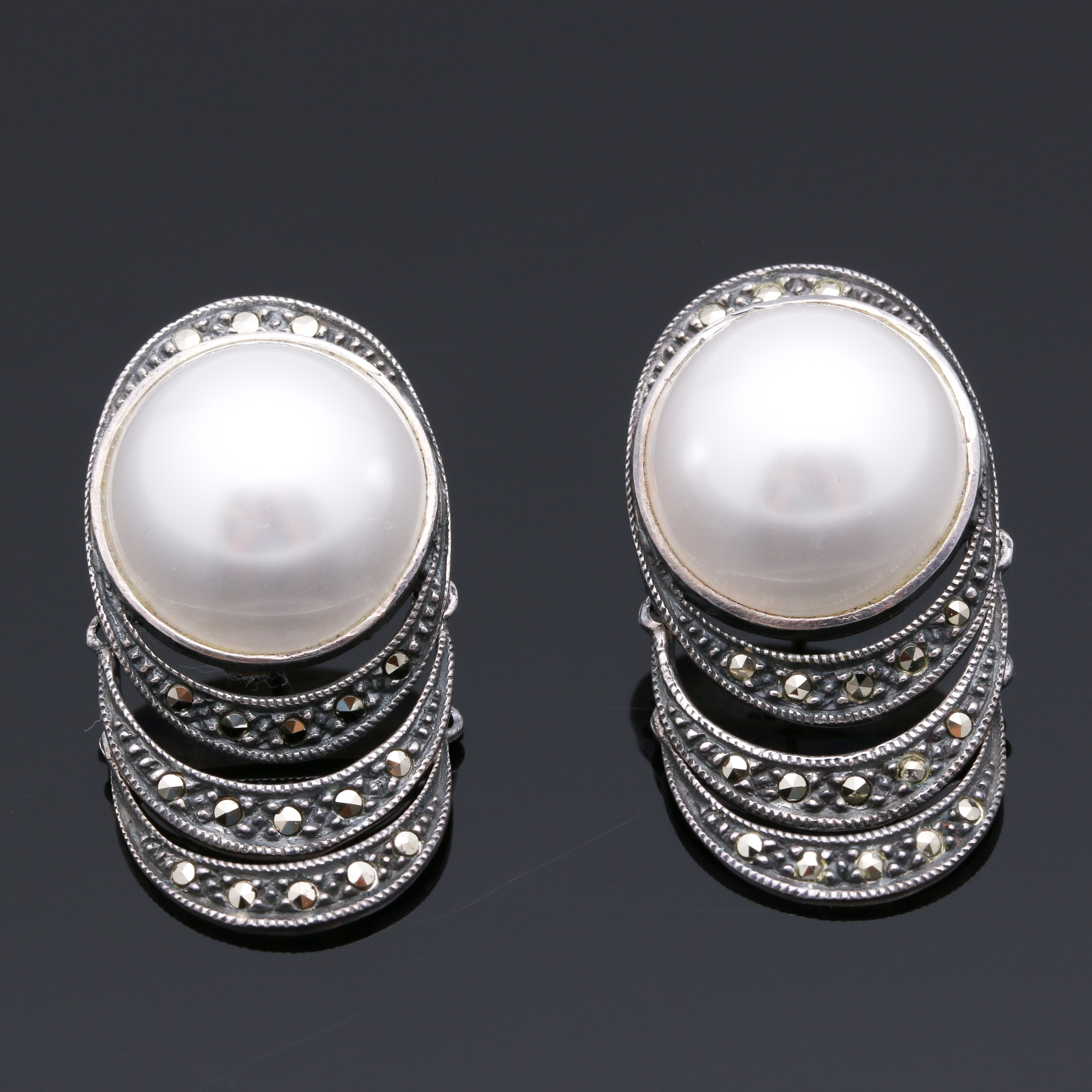 Judith Jack Sterling Silver Brooch and Earrings