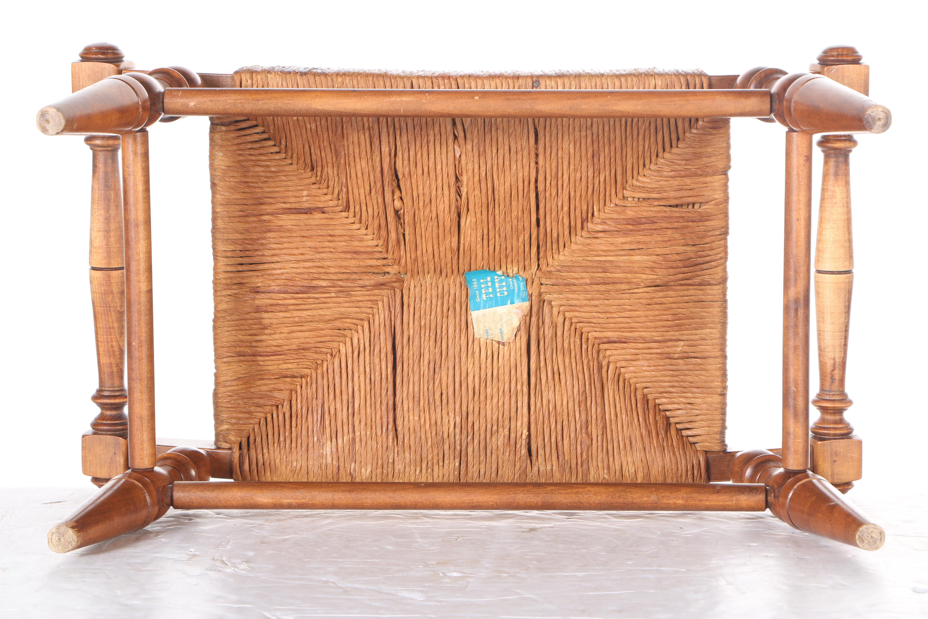 Footstool by Tell City, Tilt-top Side Table, Magazine Rack