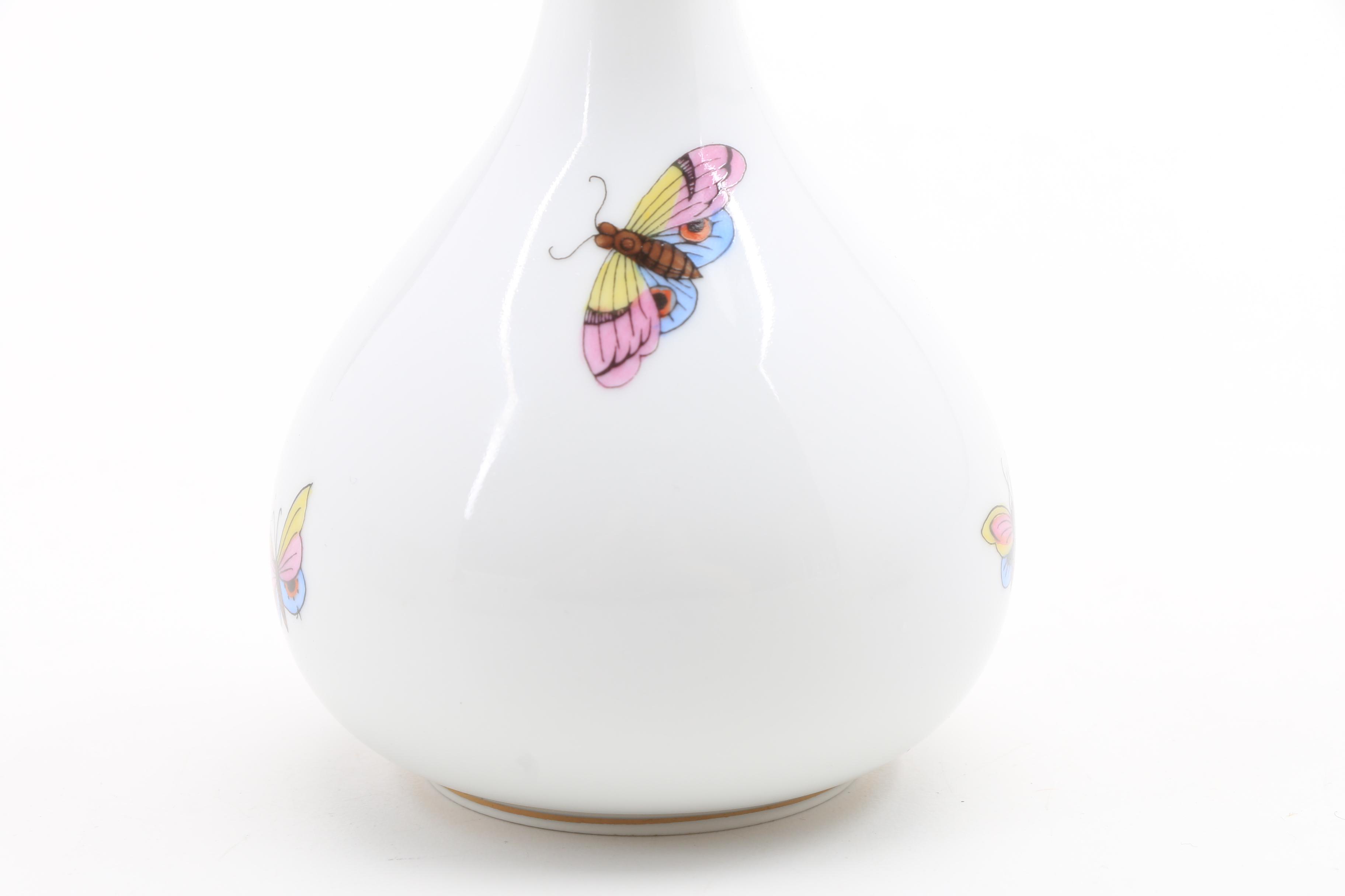 Herend "Rothschild Bird" Pair of Baskets, a Nut Bowl and a Vase