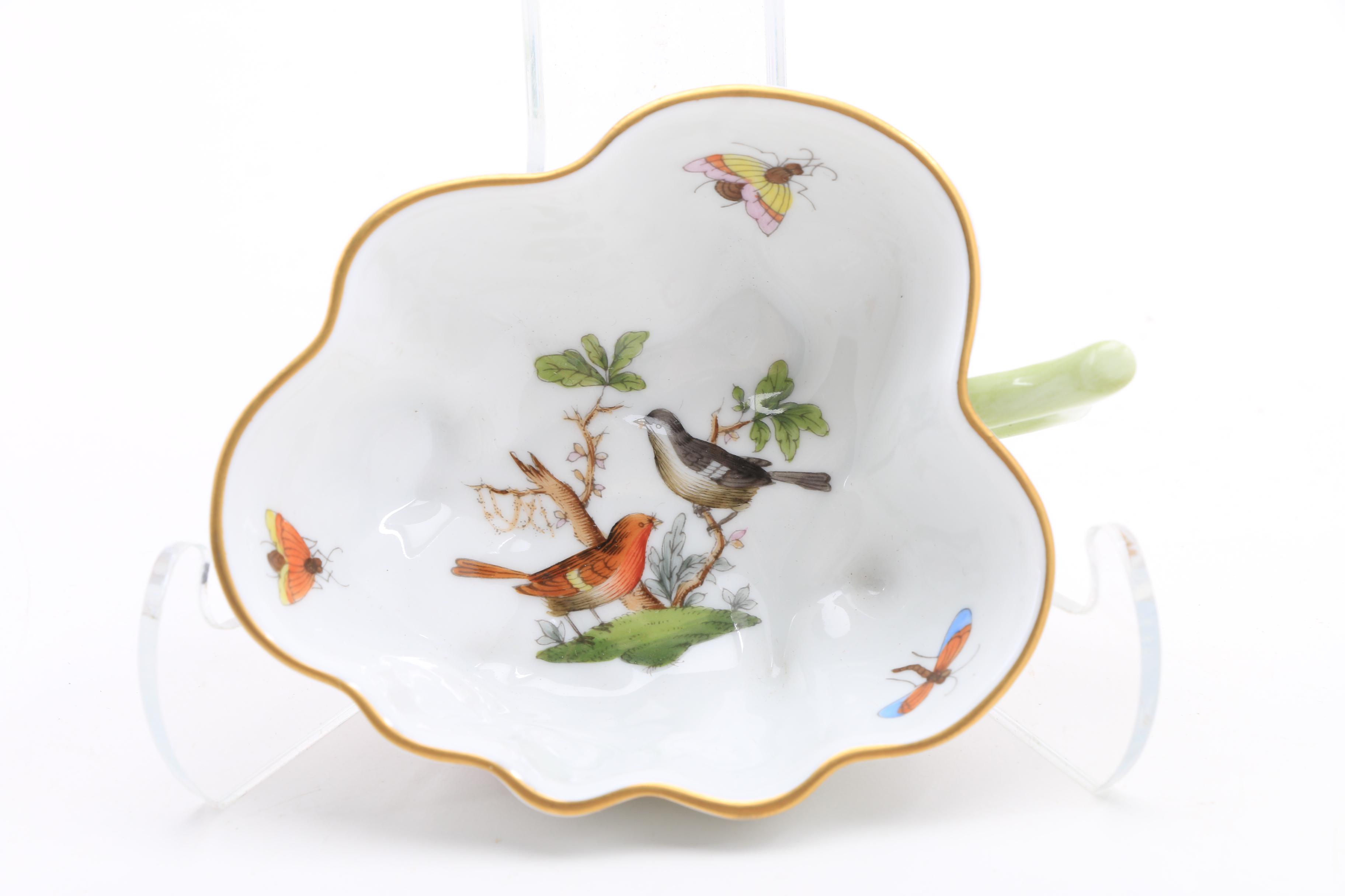 Herend "Rothschild Bird" Pair of Baskets, a Nut Bowl and a Vase