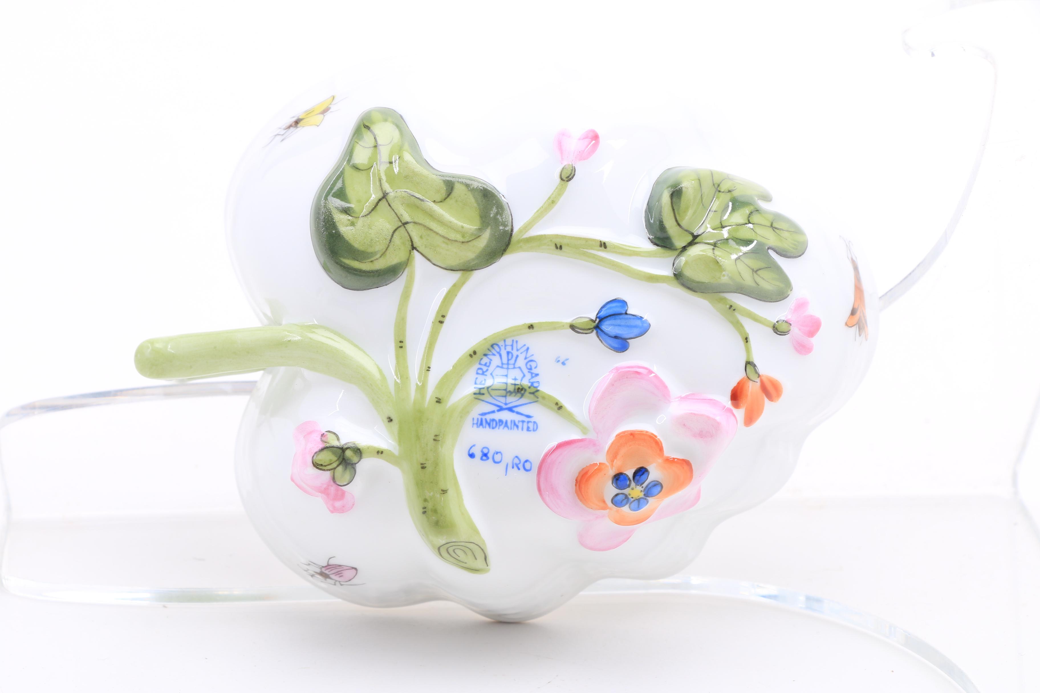 Herend "Rothschild Bird" Pair of Baskets, a Nut Bowl and a Vase