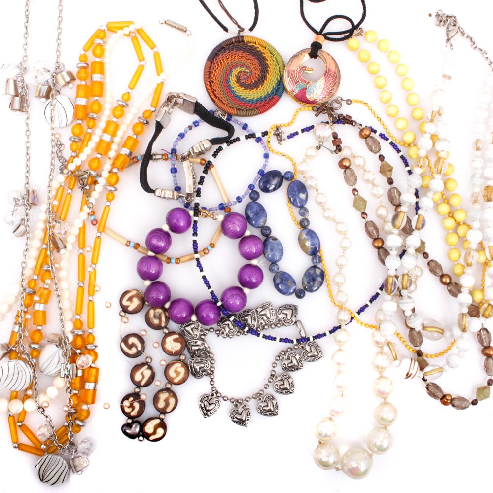 Art Glass, Beaded and Costume Necklaces and Bracelets