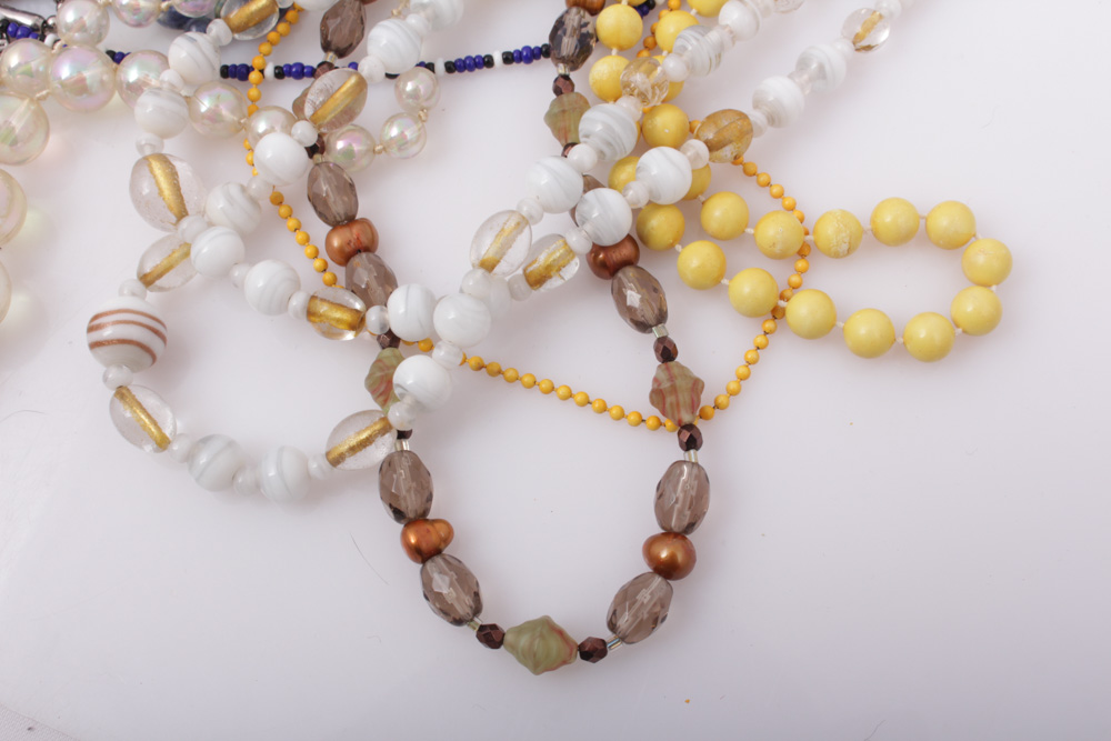 Art Glass, Beaded and Costume Necklaces and Bracelets