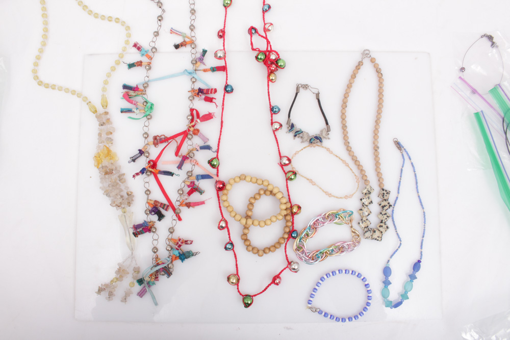 Art Glass, Beaded and Costume Necklaces and Bracelets