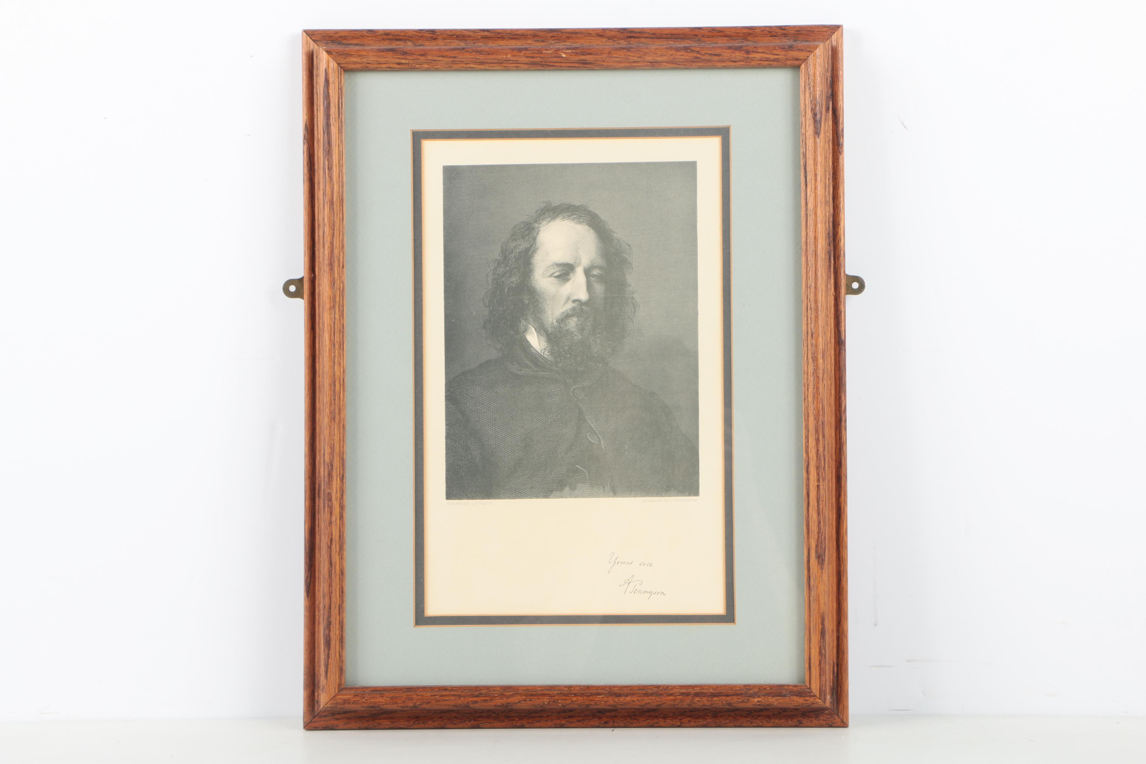 After Herbert K. Bourne and J. Stephenson Prints on Paper "The Last of England" and a Portrait of Alfred Tennyson