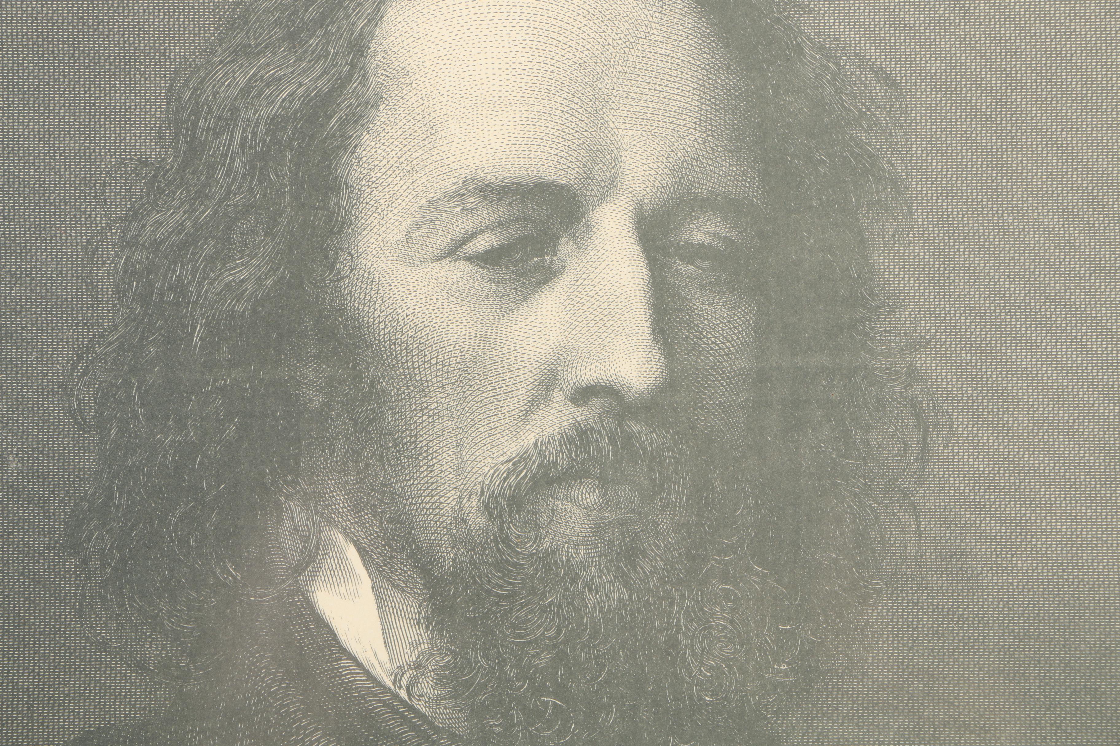 After Herbert K. Bourne and J. Stephenson Prints on Paper "The Last of England" and a Portrait of Alfred Tennyson