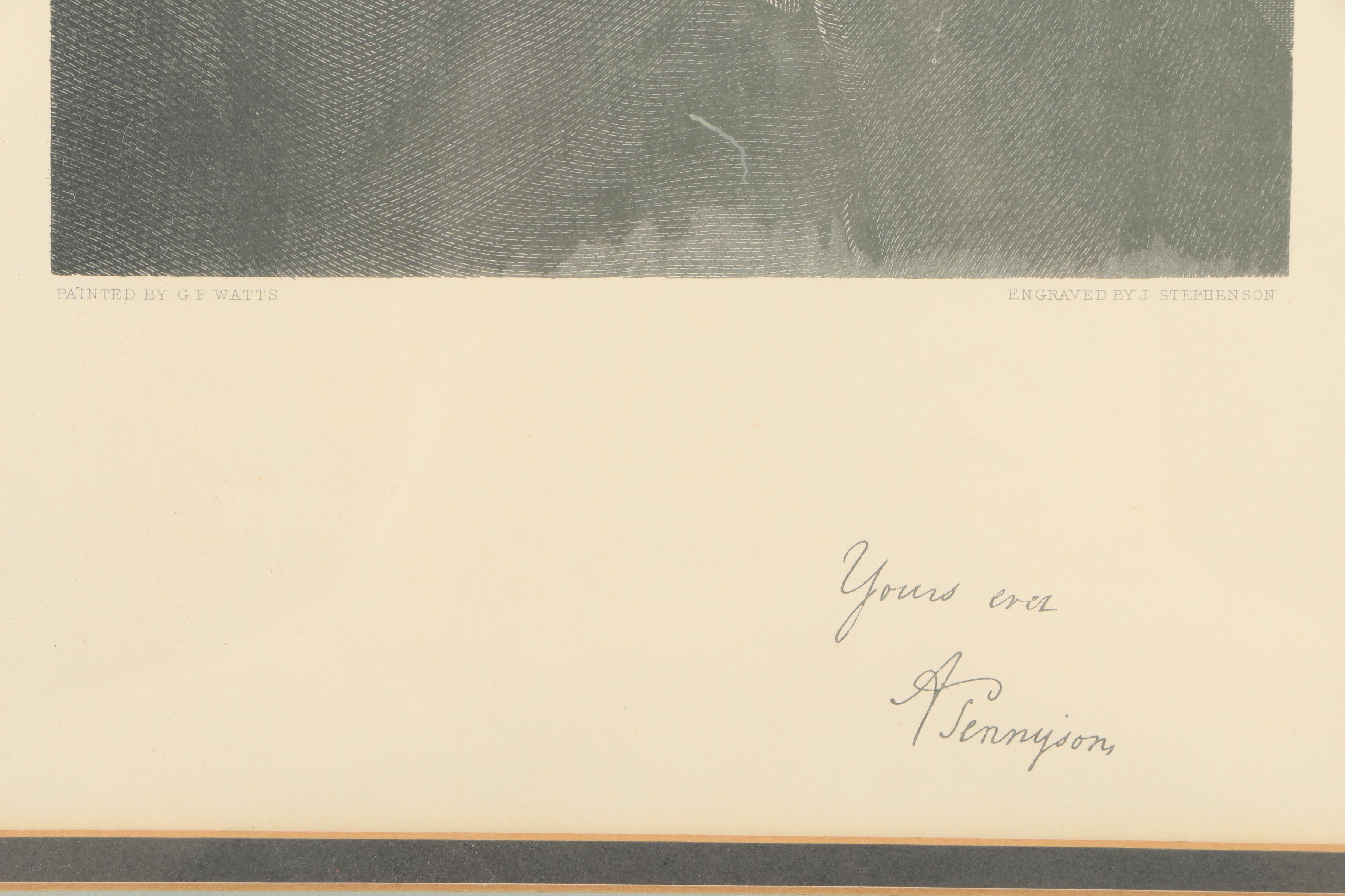 After Herbert K. Bourne and J. Stephenson Prints on Paper "The Last of England" and a Portrait of Alfred Tennyson