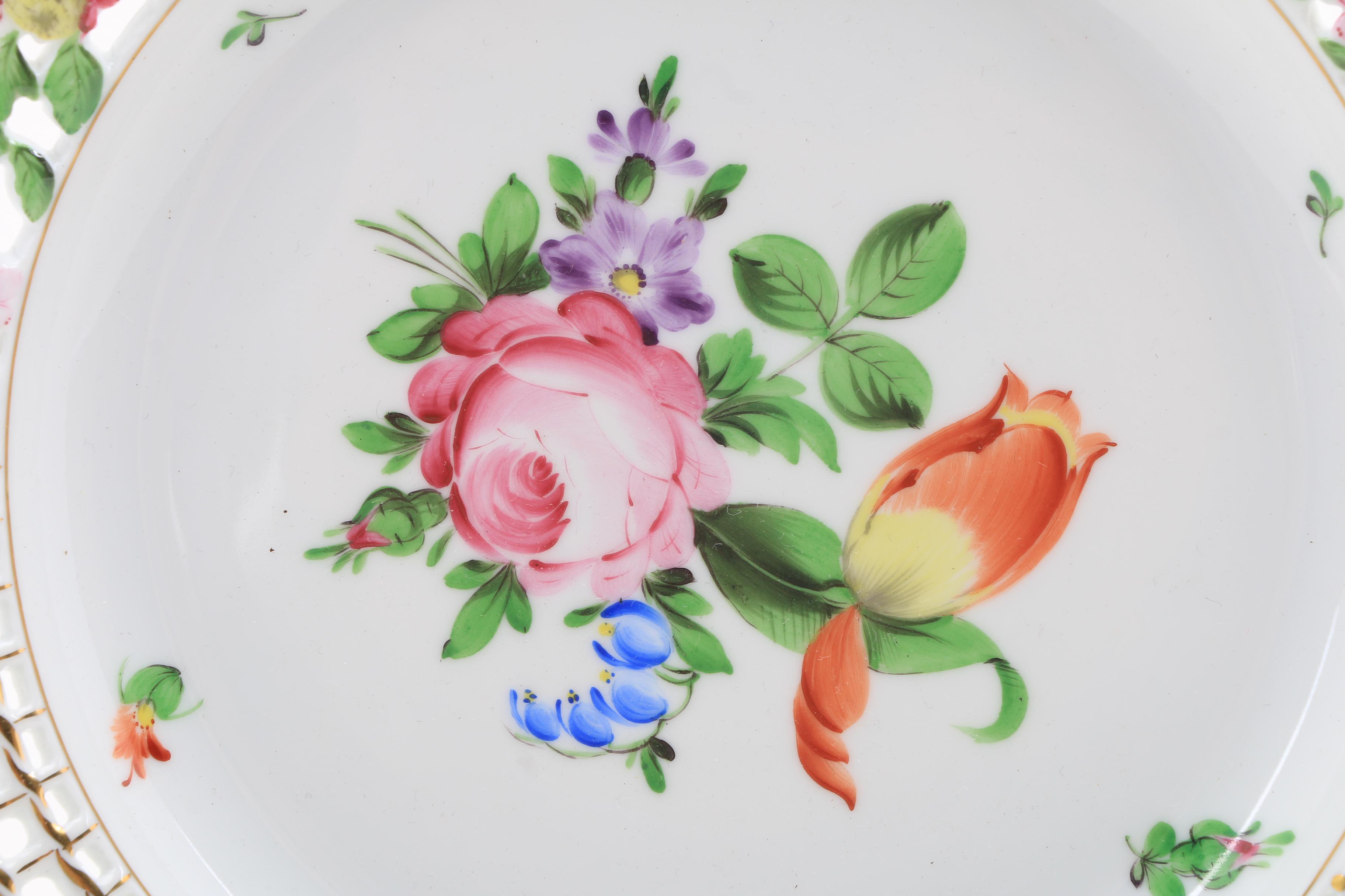 Herend "Queen Victoria" and "Printemp" Pierced Plates