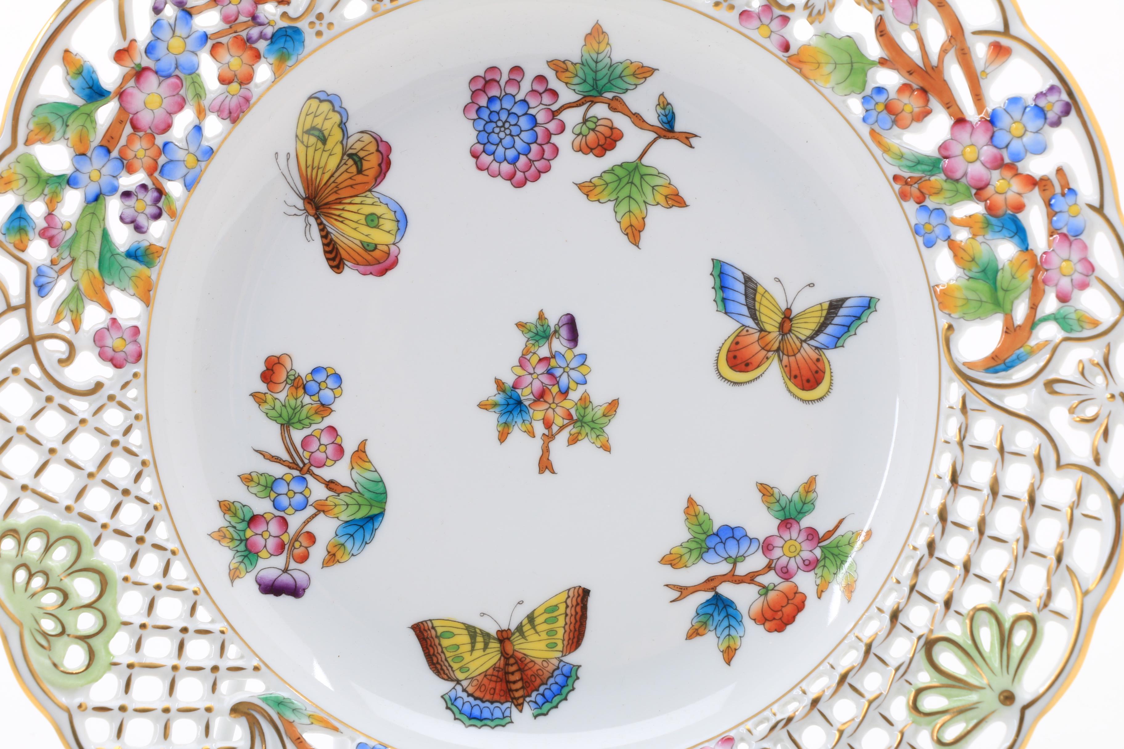 Herend "Queen Victoria" and "Printemp" Pierced Plates