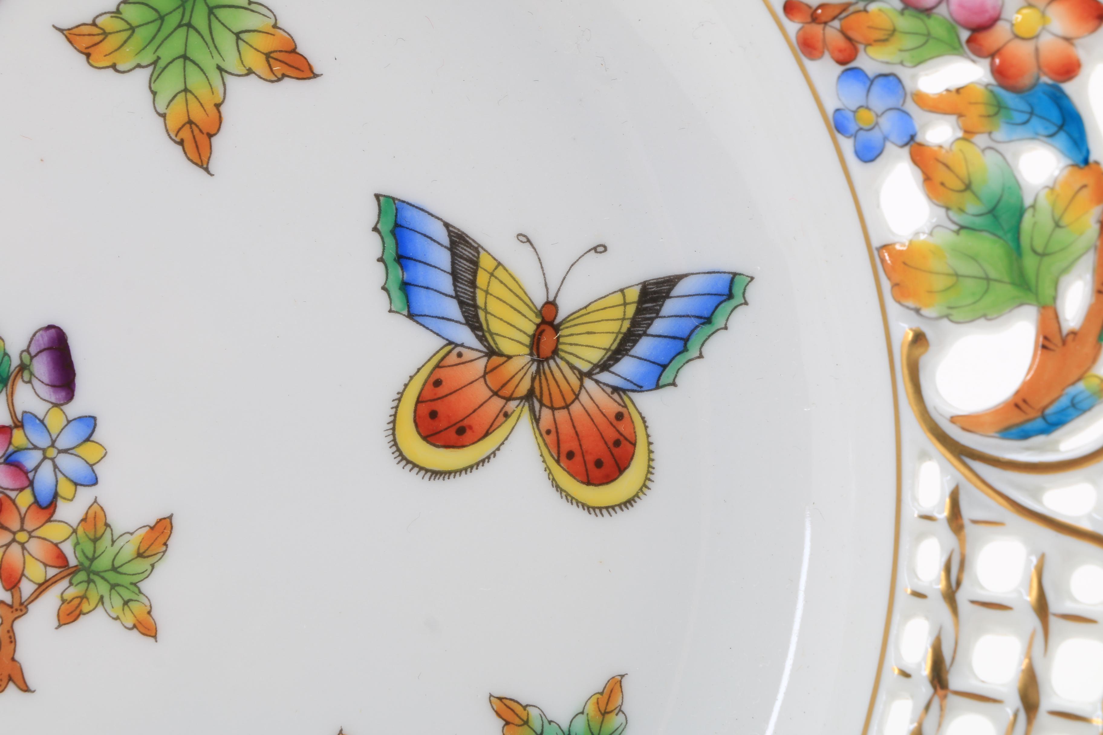 Herend "Queen Victoria" and "Printemp" Pierced Plates
