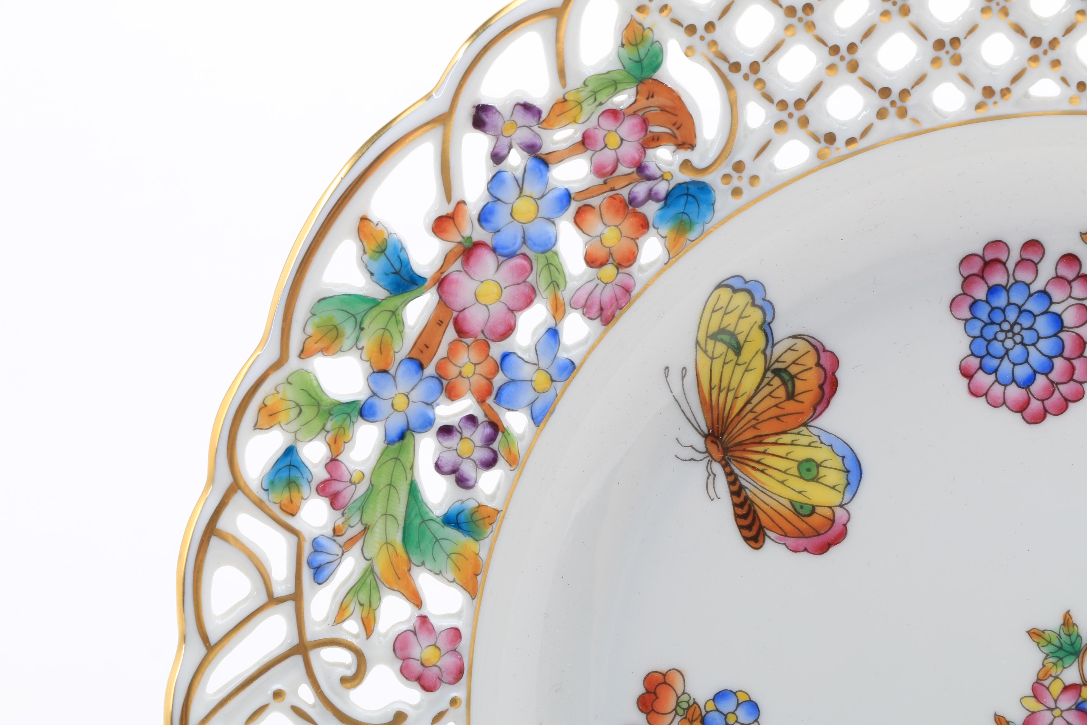 Herend "Queen Victoria" and "Printemp" Pierced Plates