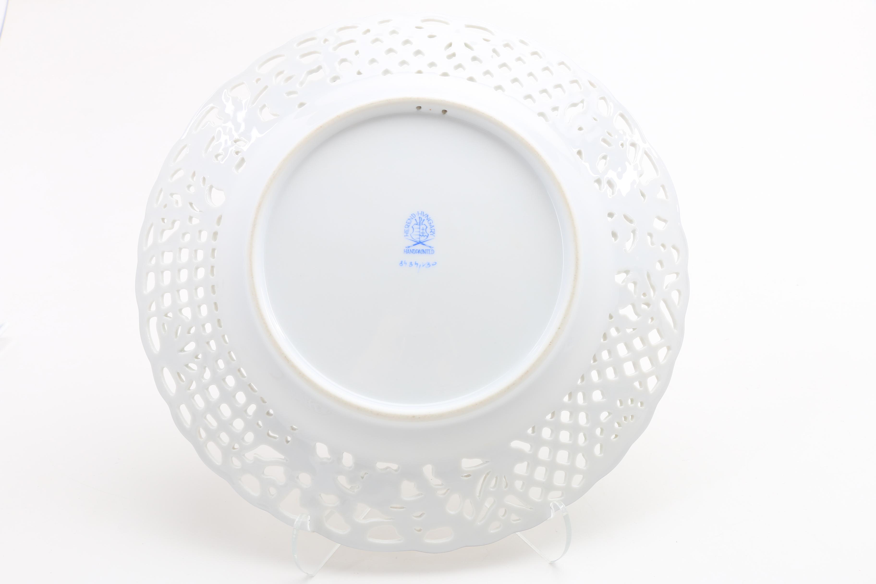Herend "Queen Victoria" and "Printemp" Pierced Plates