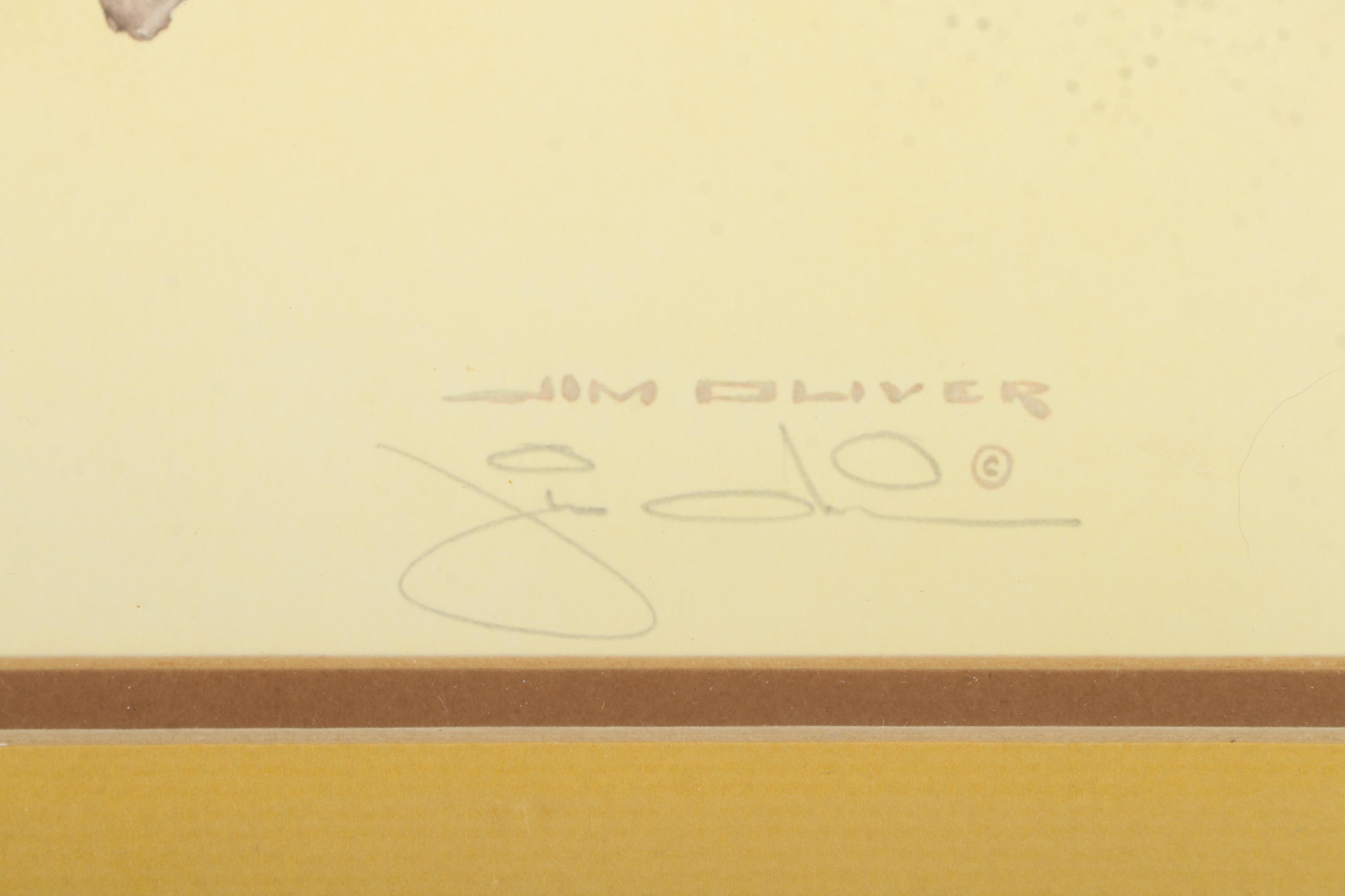 After Jim Oliver Offset Lithograph on Paper "Snowy Owl"