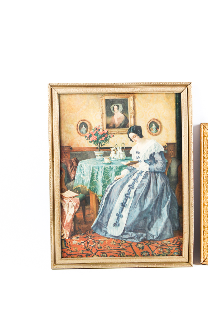 Vintage Offset Lithograph Print Pair