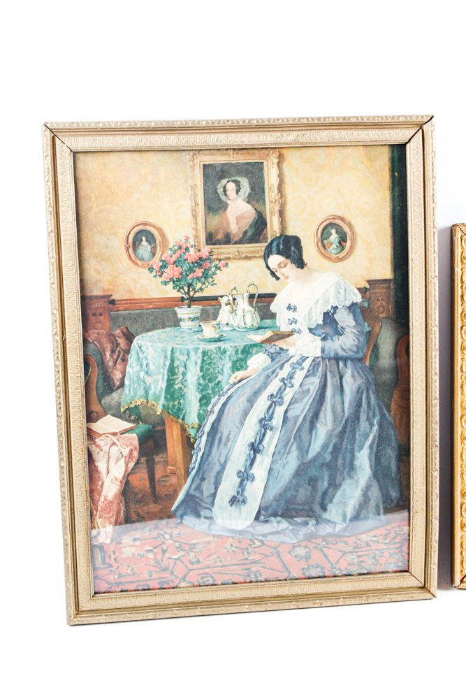 Vintage Offset Lithograph Print Pair