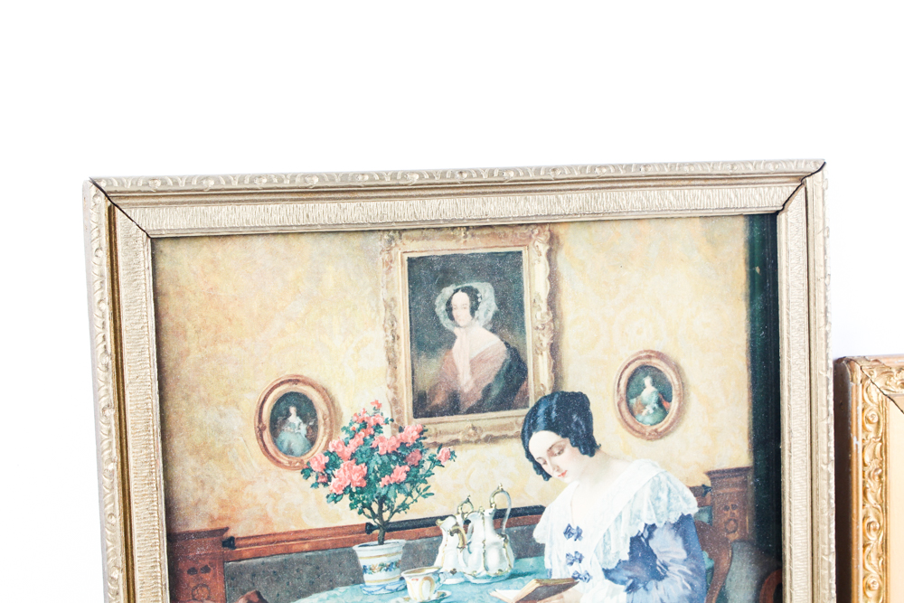 Vintage Offset Lithograph Print Pair