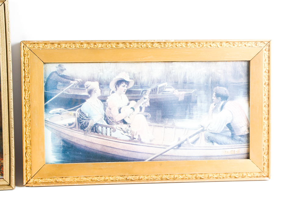 Vintage Offset Lithograph Print Pair