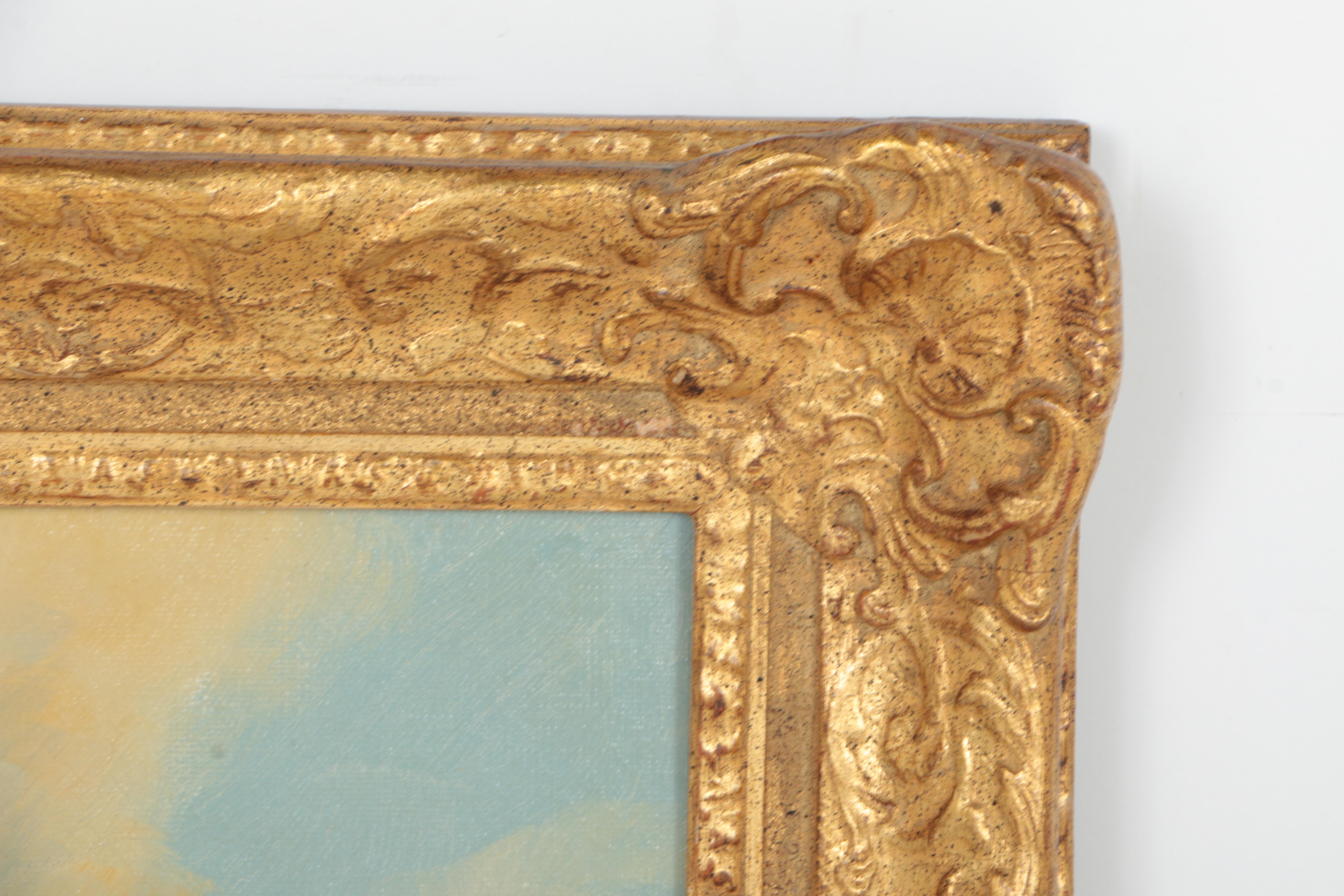 C. Williams Oil Painting on Canvas of Country Landscape With Ferryman