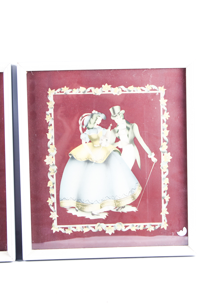 Vintage Terone Offset Lithograph Print Pair