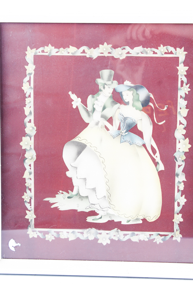 Vintage Terone Offset Lithograph Print Pair