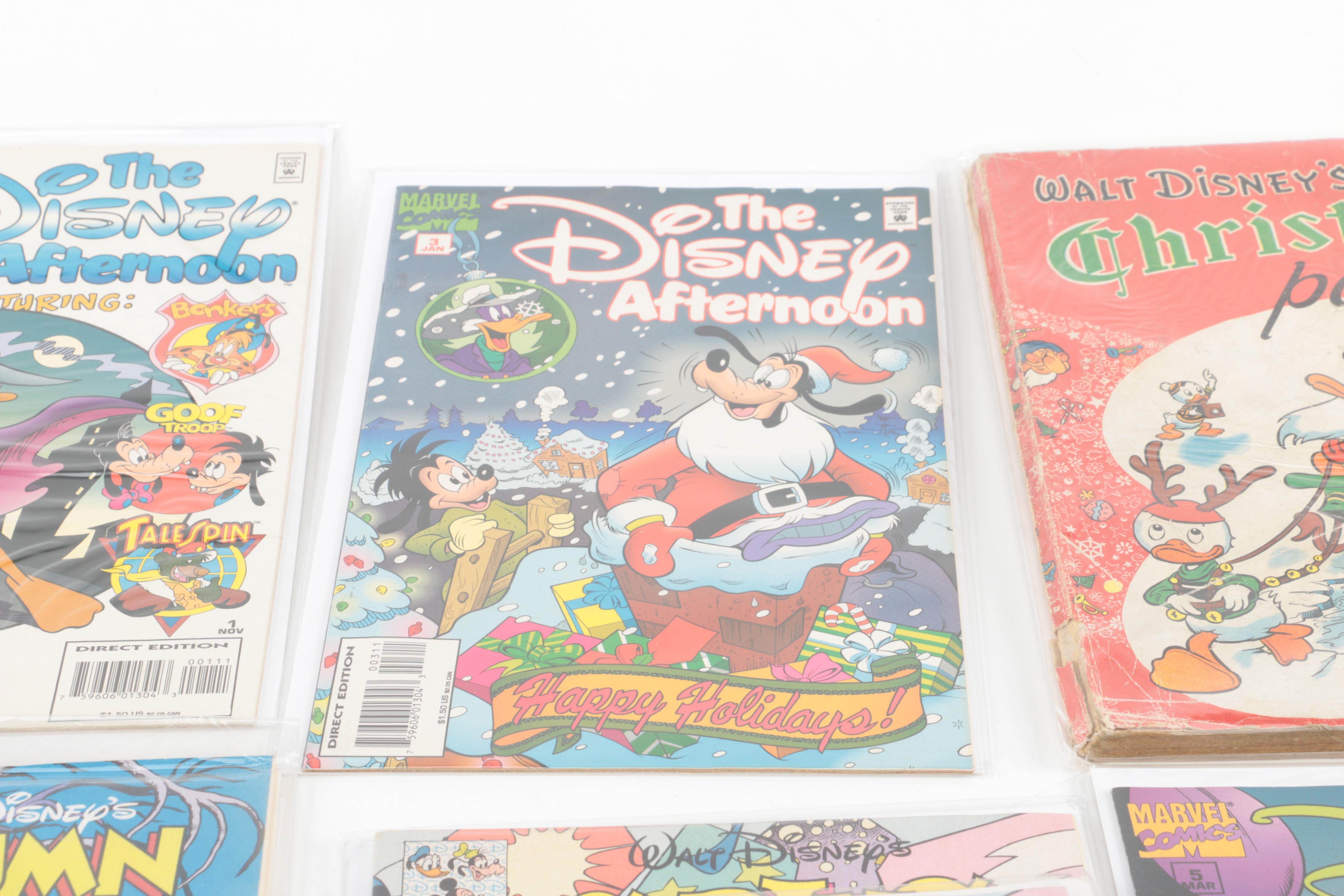Disney Comics Featuring 1949 "Walt Disney's Christmas Parade" #1 and 1994 "The Disney Afternoon" #1–5