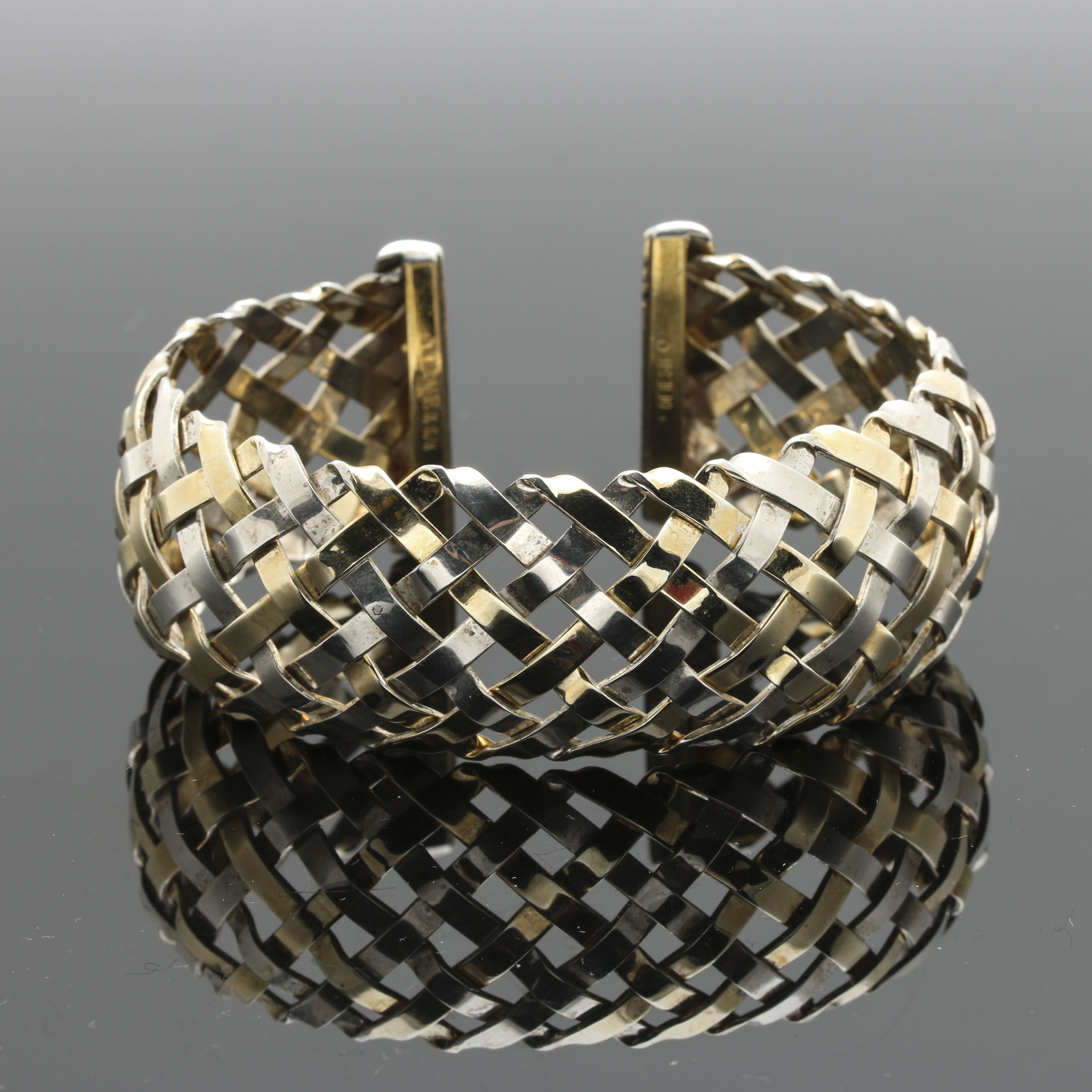 Sterling Silver and 18K Yellow Gold Cuff Bracelet