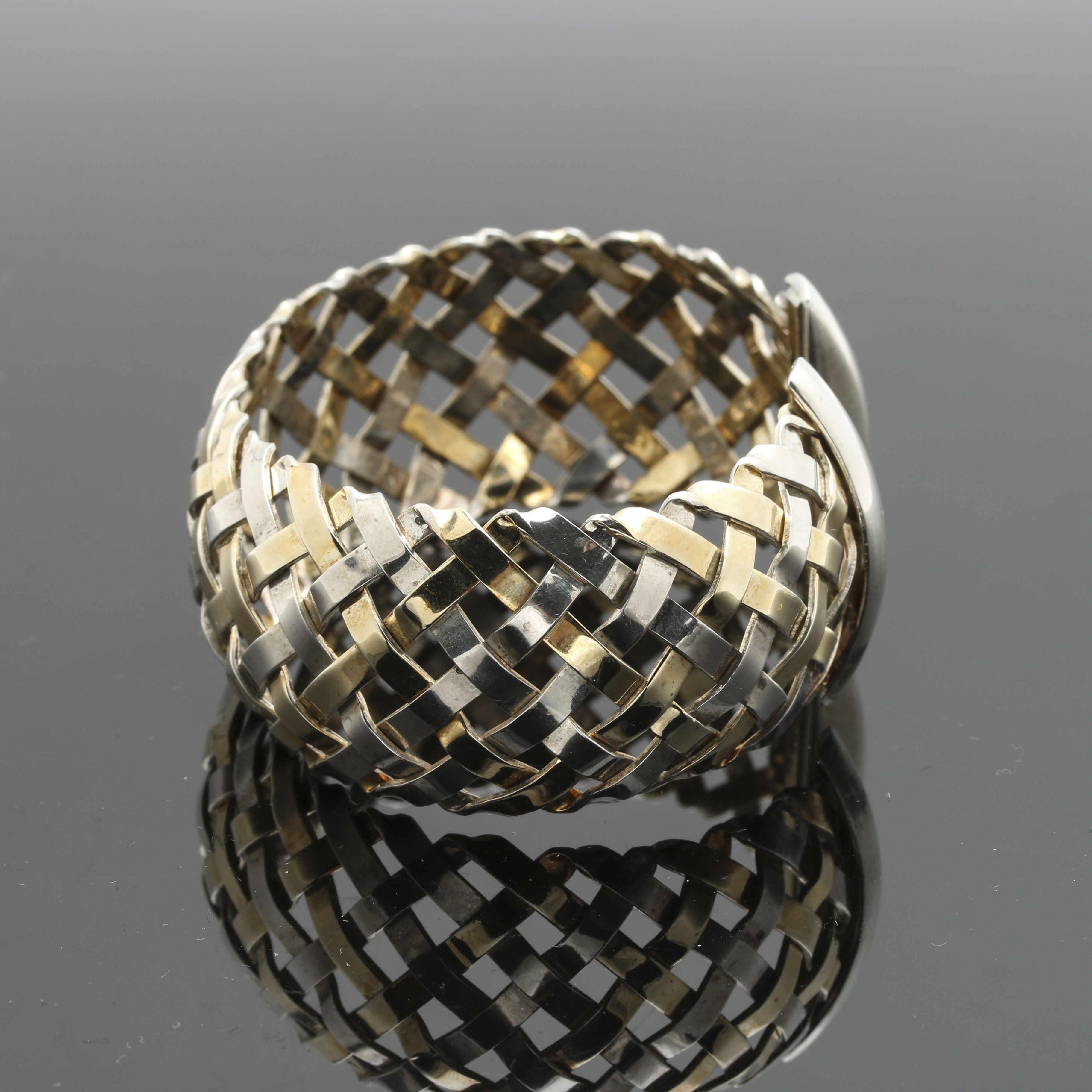 Sterling Silver and 18K Yellow Gold Cuff Bracelet