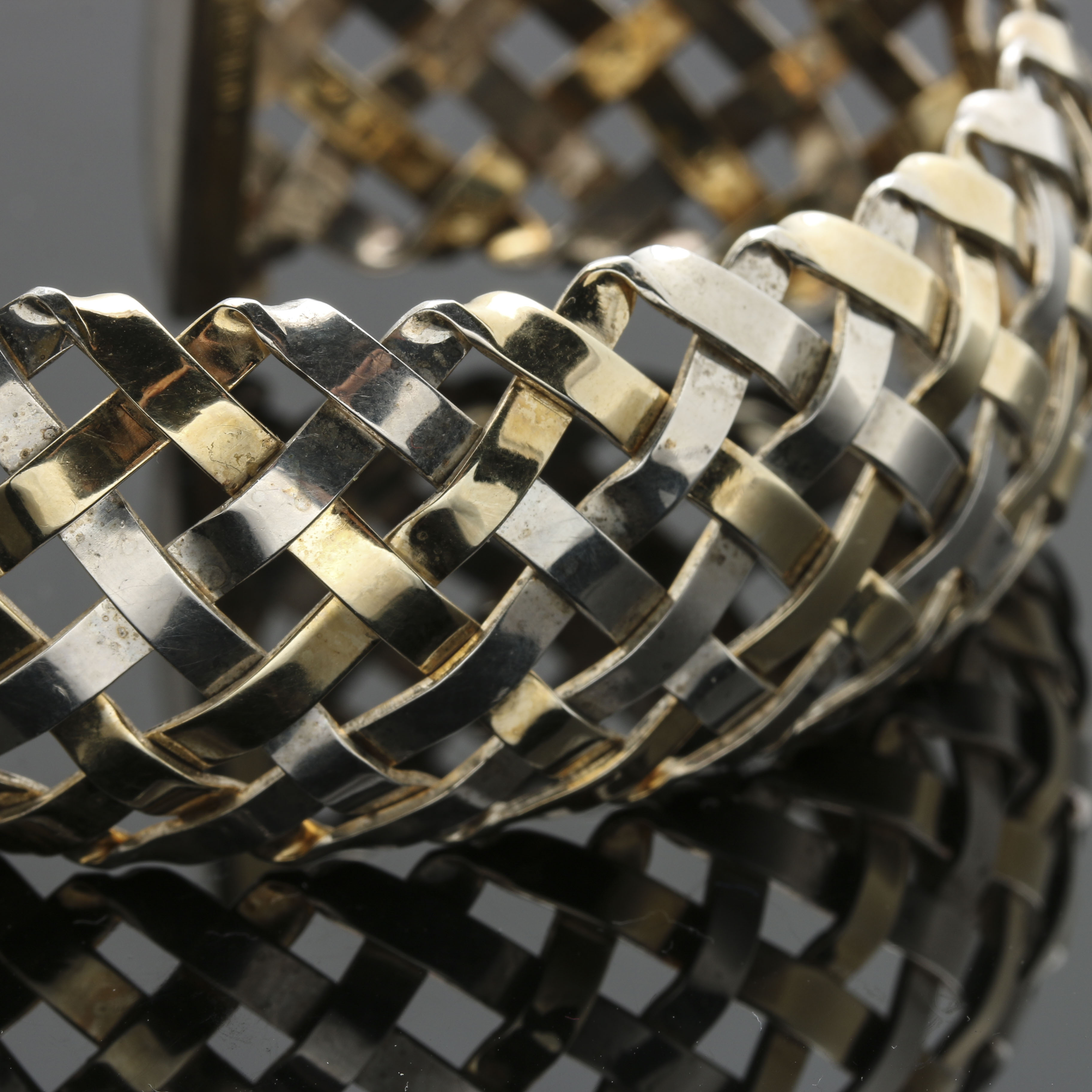 Sterling Silver and 18K Yellow Gold Cuff Bracelet