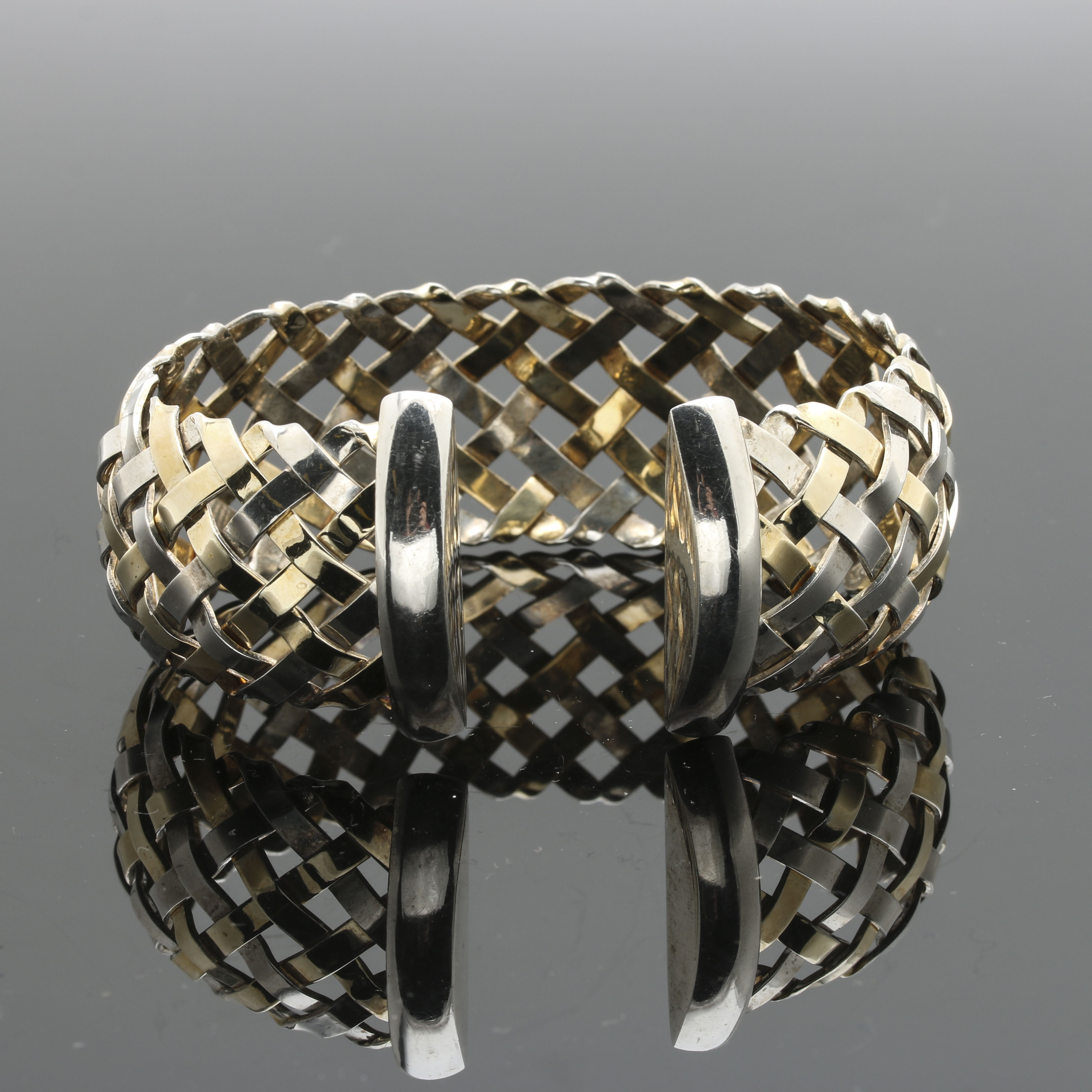 Sterling Silver and 18K Yellow Gold Cuff Bracelet