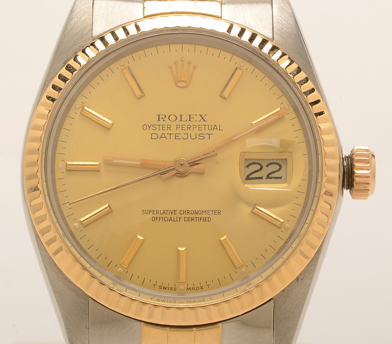 Rolex Datejust 36mm 18K Gold & Steel Champagne Index Automatic